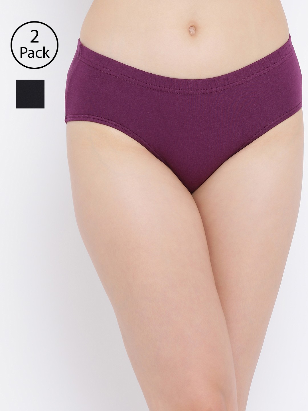 

Clovia Women Pack Of 2 Cotton Hipster Briefs COMPNC718XL, Purple