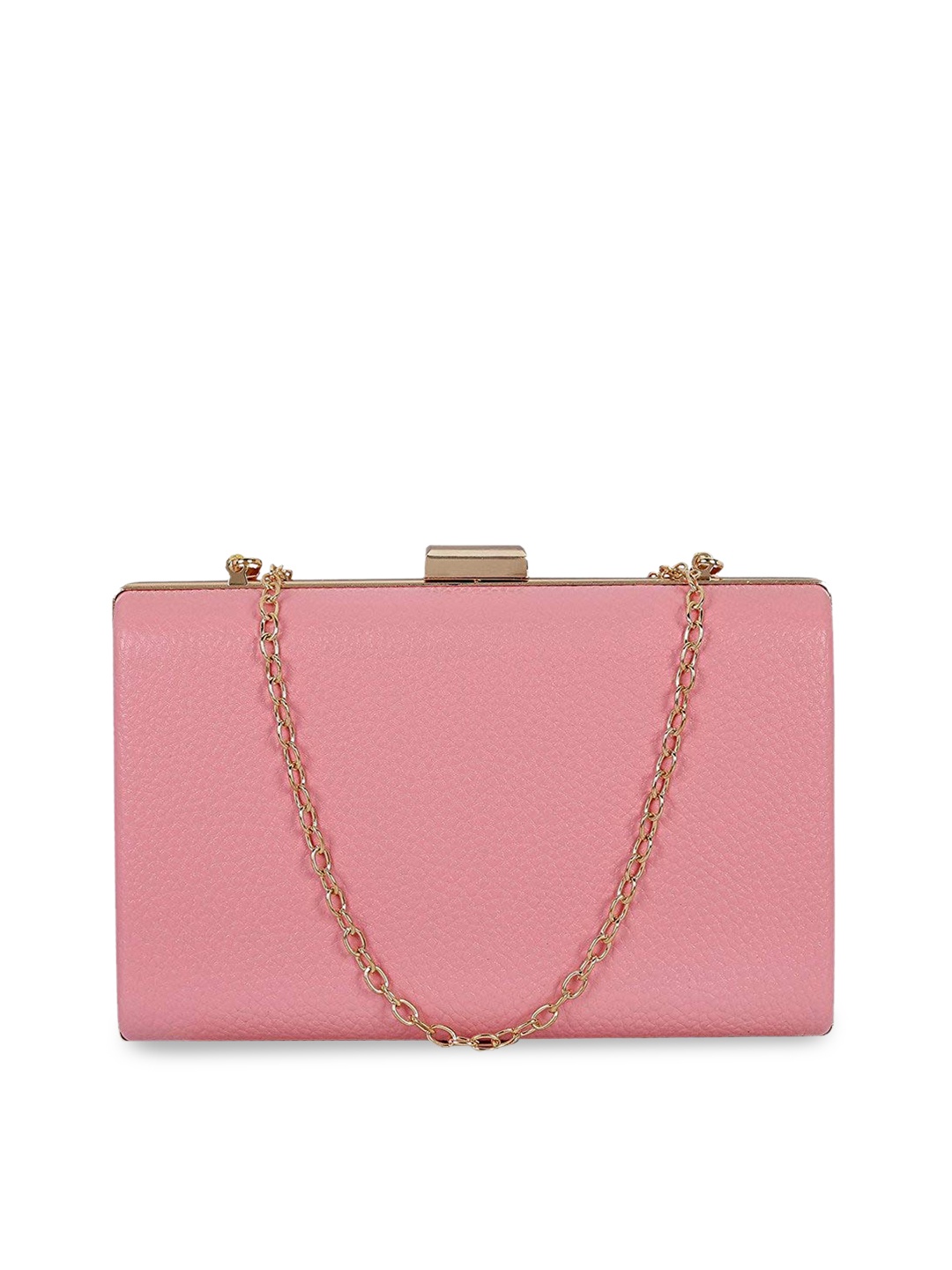 

KLEIO Peach-Coloured Solid Clutch