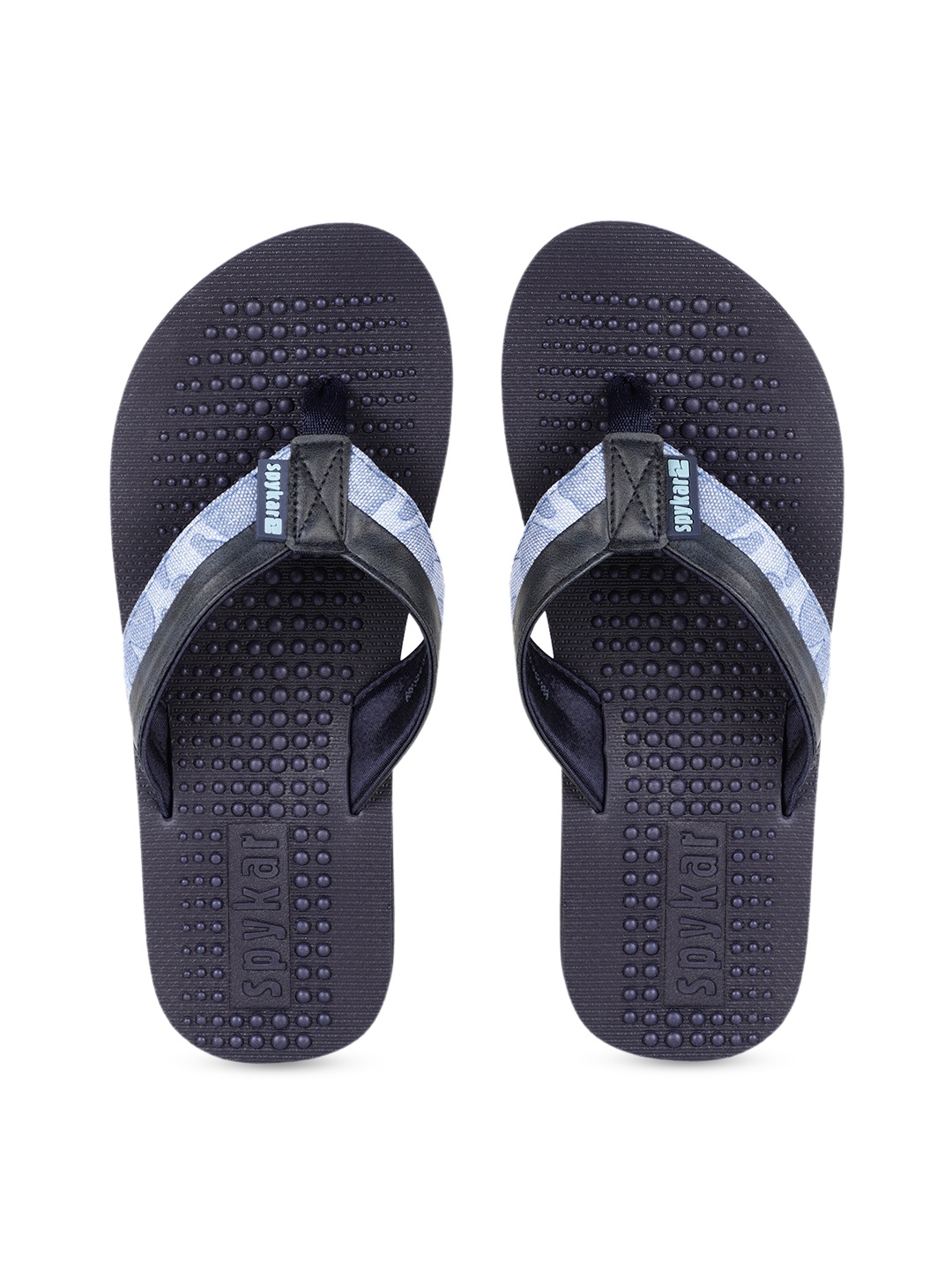 

SPYKAR Men Navy Blue Printed Thong Flip-Flops