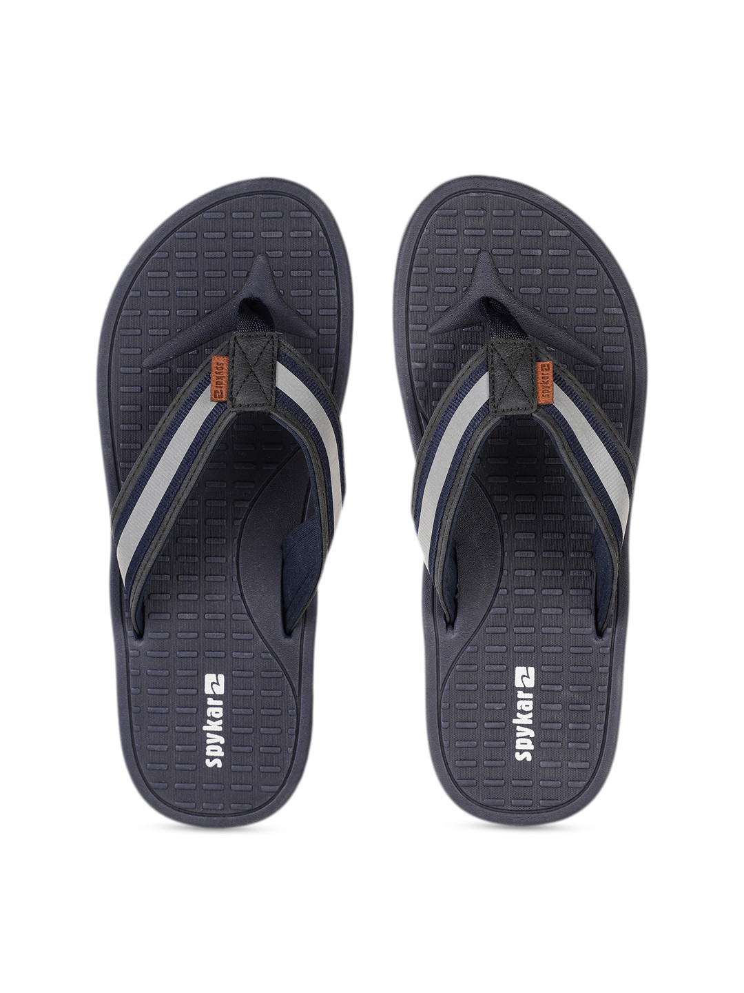 

SPYKAR Men Navy Blue Striped Thong Flip-Flops