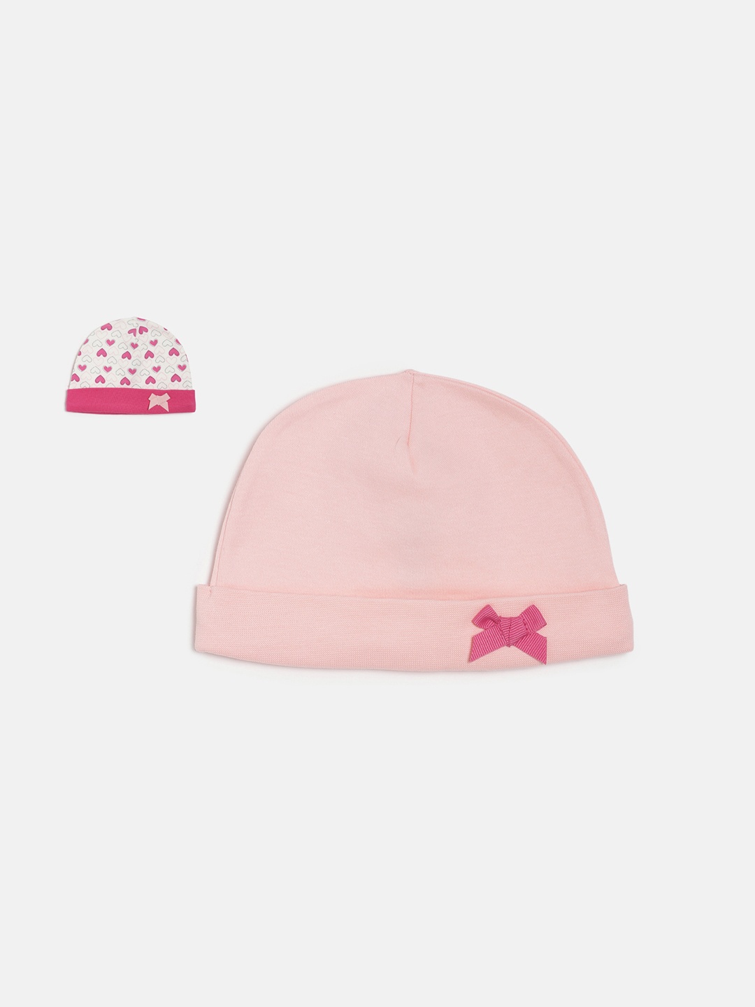 

MINI KLUB Girls Set of 2 Pink Solid Beanies