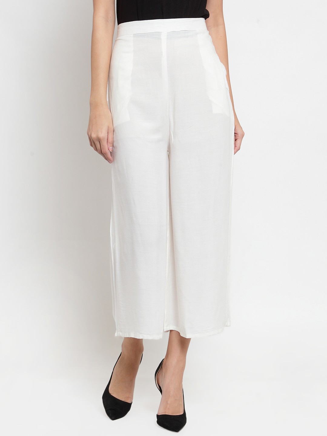 

Clora Creation Women Off-White Regular Fit Solid Culottes