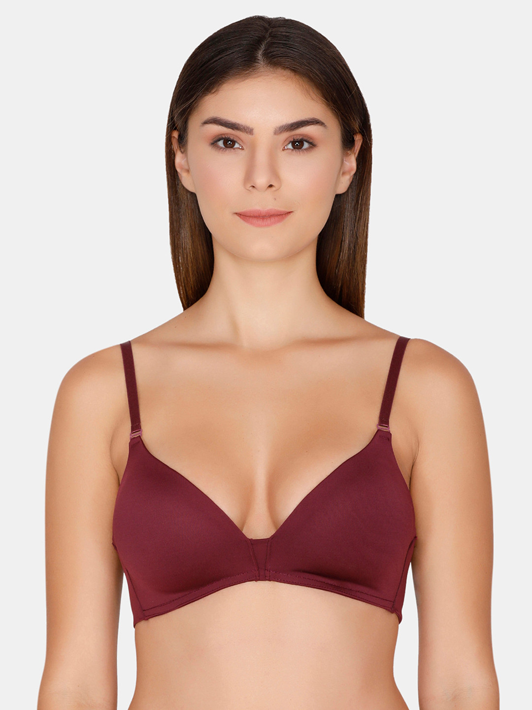 

Rosaline by Zivame Maroon Solid Non-Wired Lightly Padded T-shirt Bra ZI103OFASHZW