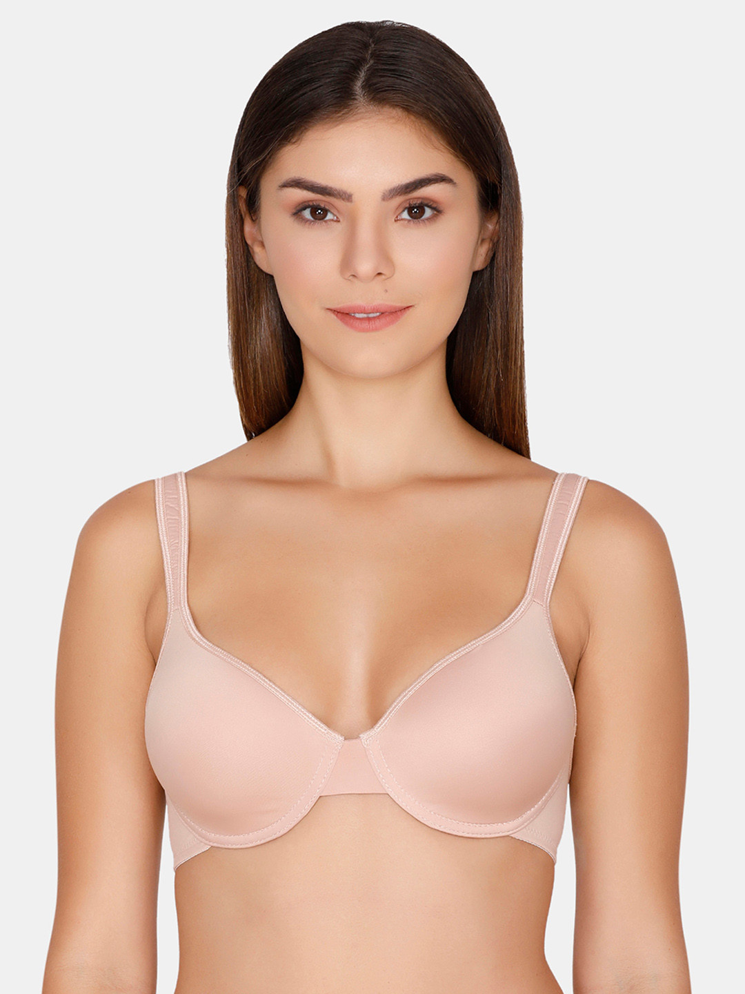 

Rosaline by Zivame Beige Solid Underwired Lightly Padded T-shirt Bra ZI103NFASHA