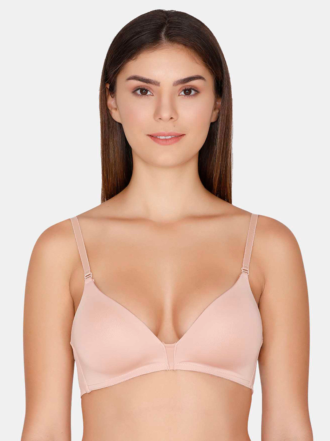 

Rosaline by Zivame Beige Solid Non-Wired Lightly Padded T-shirt Bra ZI103OFASHA
