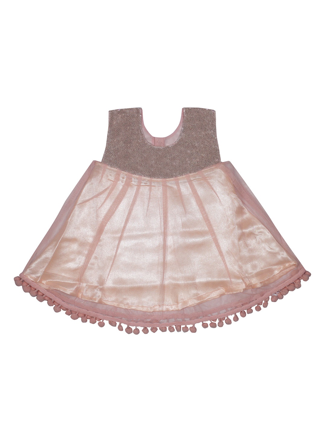 

Luke & Lilly Girls Peach-Coloured Solid Empire Dress