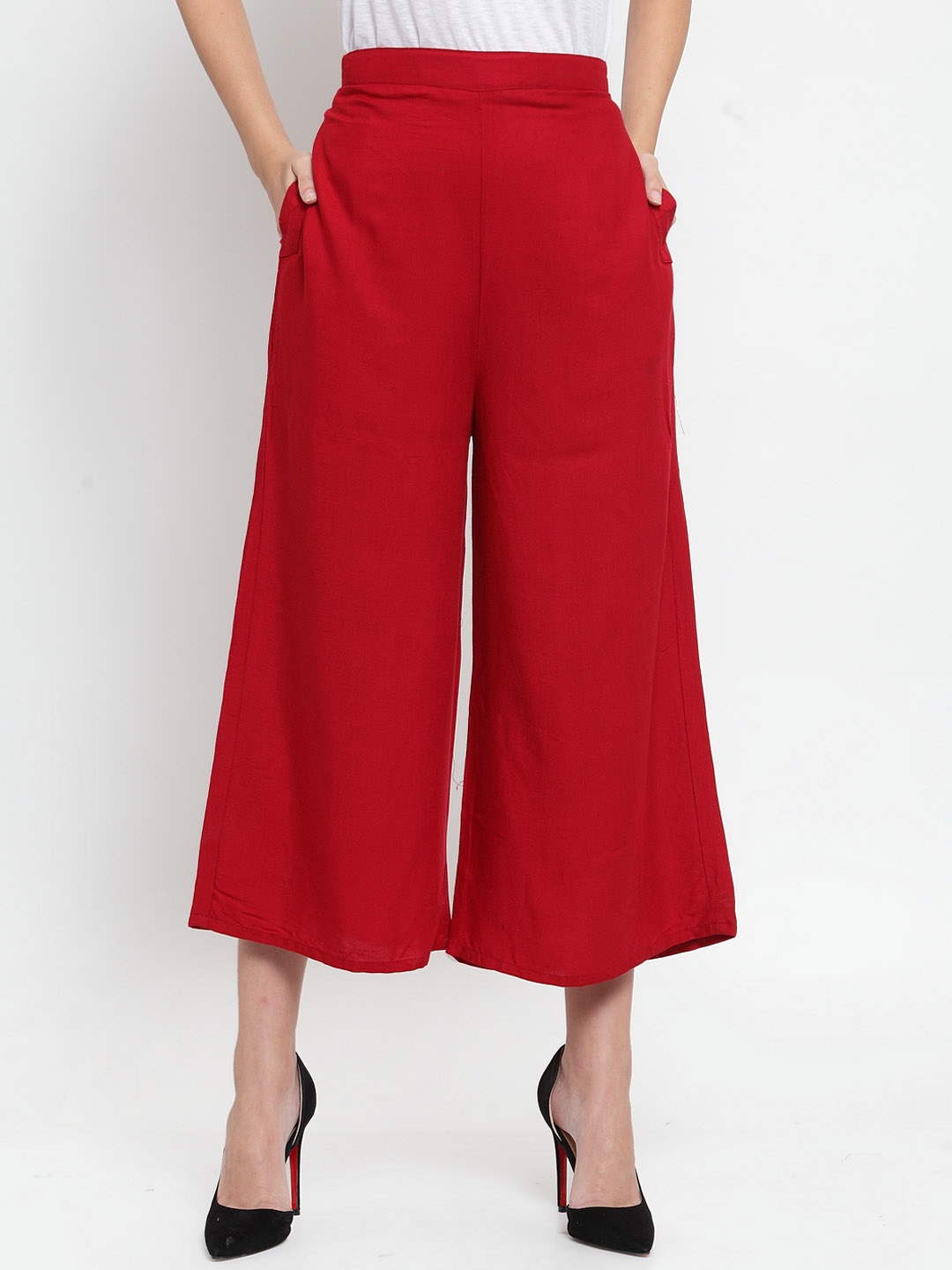 

Clora Creation Women Maroon Regular Fit Solid Culottes