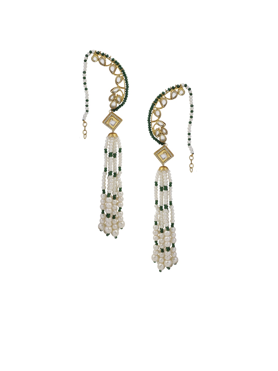 

DUGRISTYLE White Contemporary Drop Earrings