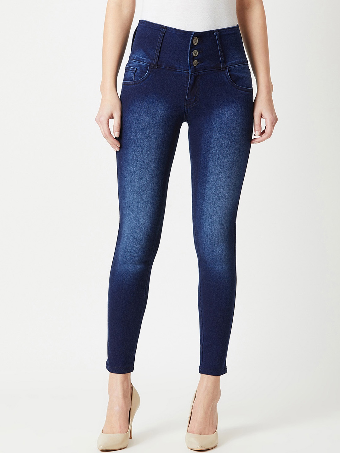 

Miss Chase Women Navy Blue Skinny Fit High-Rise Clean Look Jeans