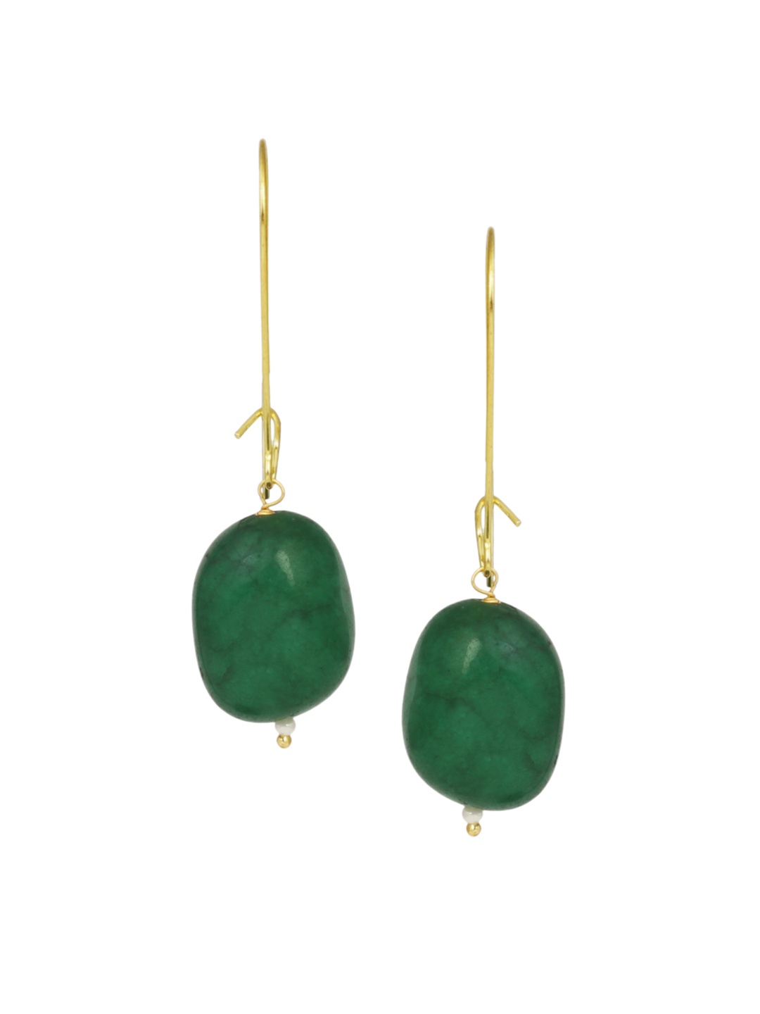

DUGRISTYLE Gold-Toned & Blue Silver Geometric Drop Earrings