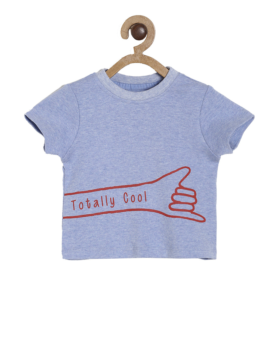 

MINI KLUB Boys Blue Printed Round Neck Pure Cotton T-shirt