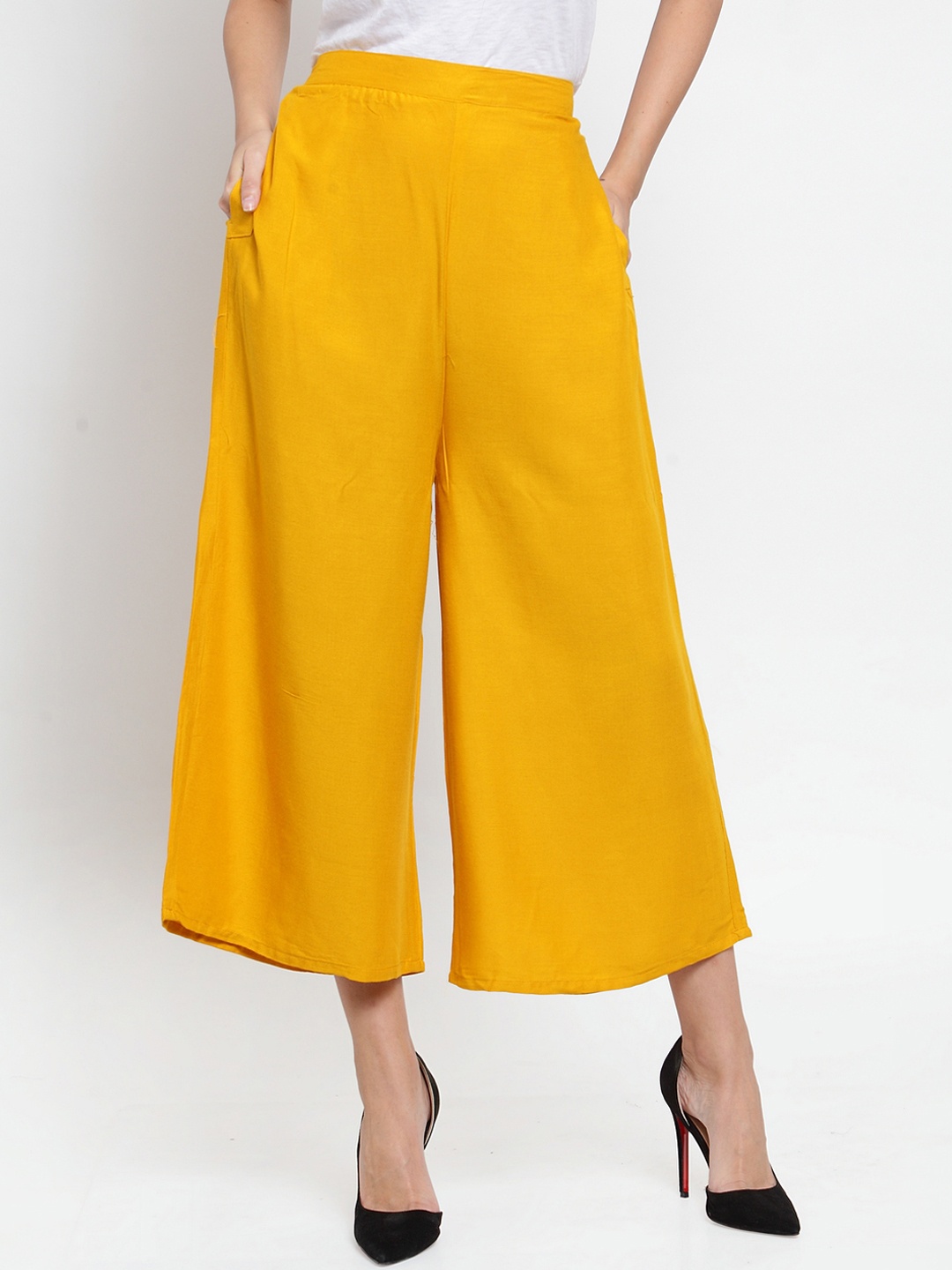 

Clora Creation Women Mustard Regular Fit Solid Culottes