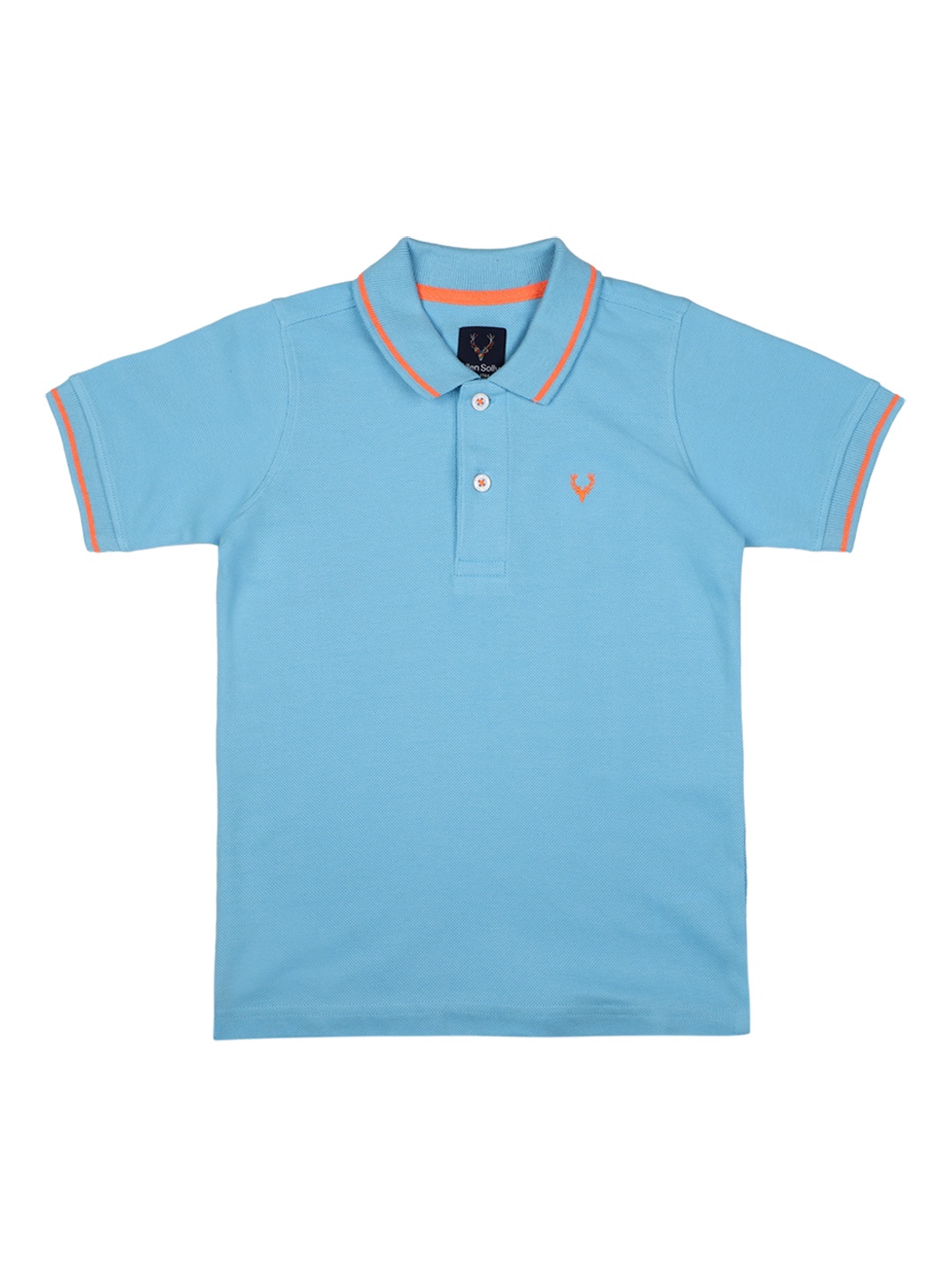 

Allen Solly Junior Boys Blue Solid Polo Collar Pure Cotton T-shirt