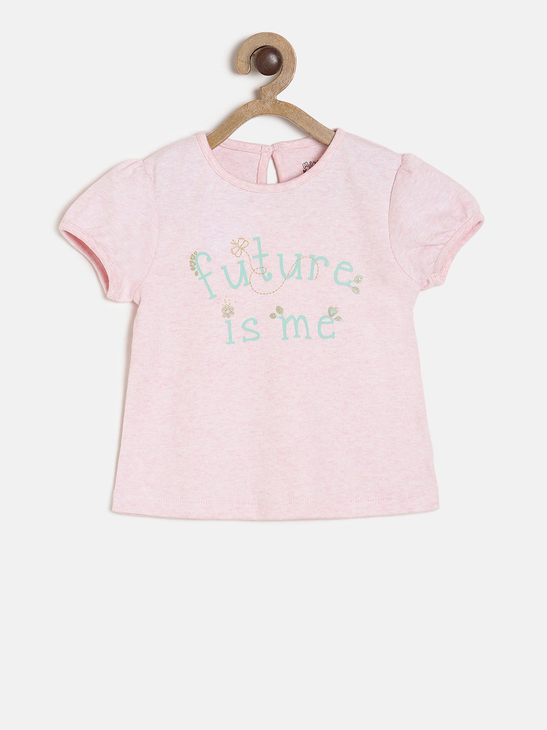

MINI KLUB Girls Pink Printed Pure Cotton Top