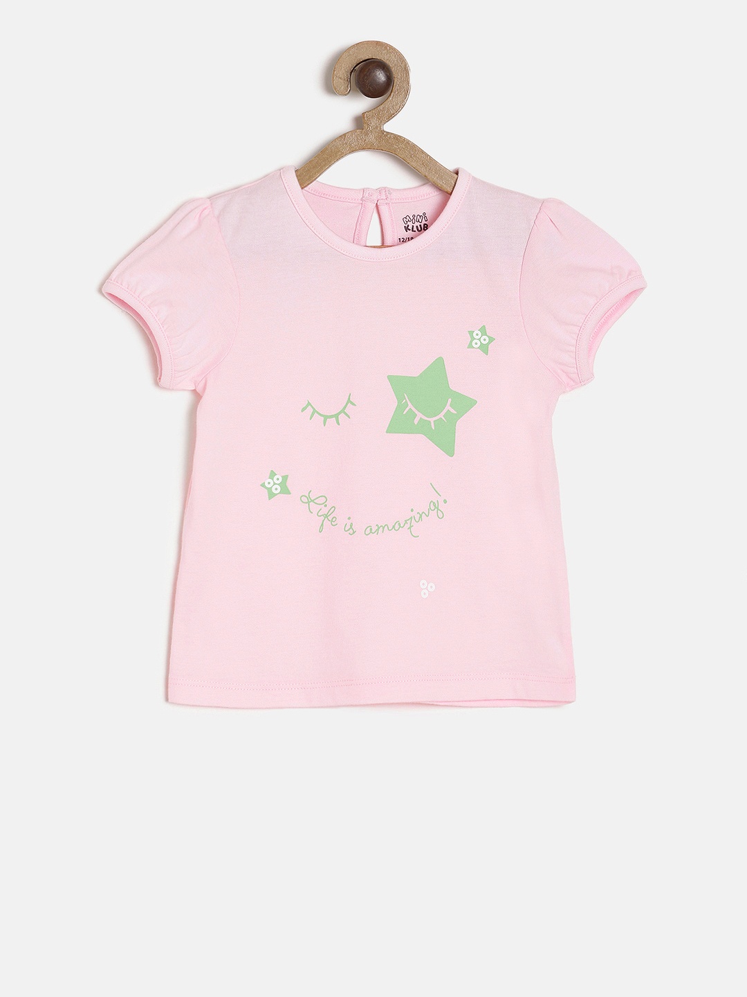 

MINI KLUB Girls Pink Printed Pure Cotton Top
