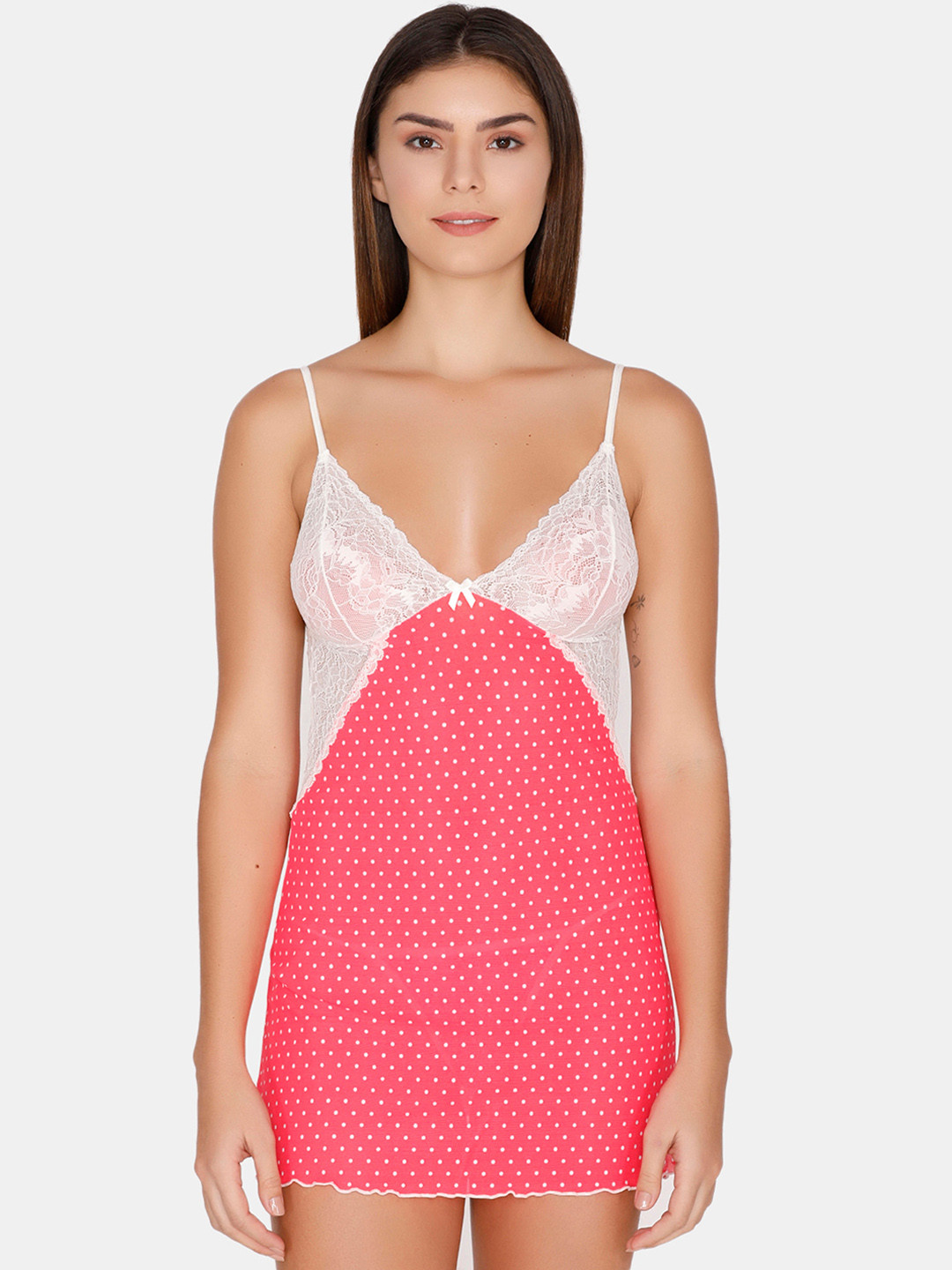 

Zivame Pink Printed Baby Doll ZI7086FASHCORNG
