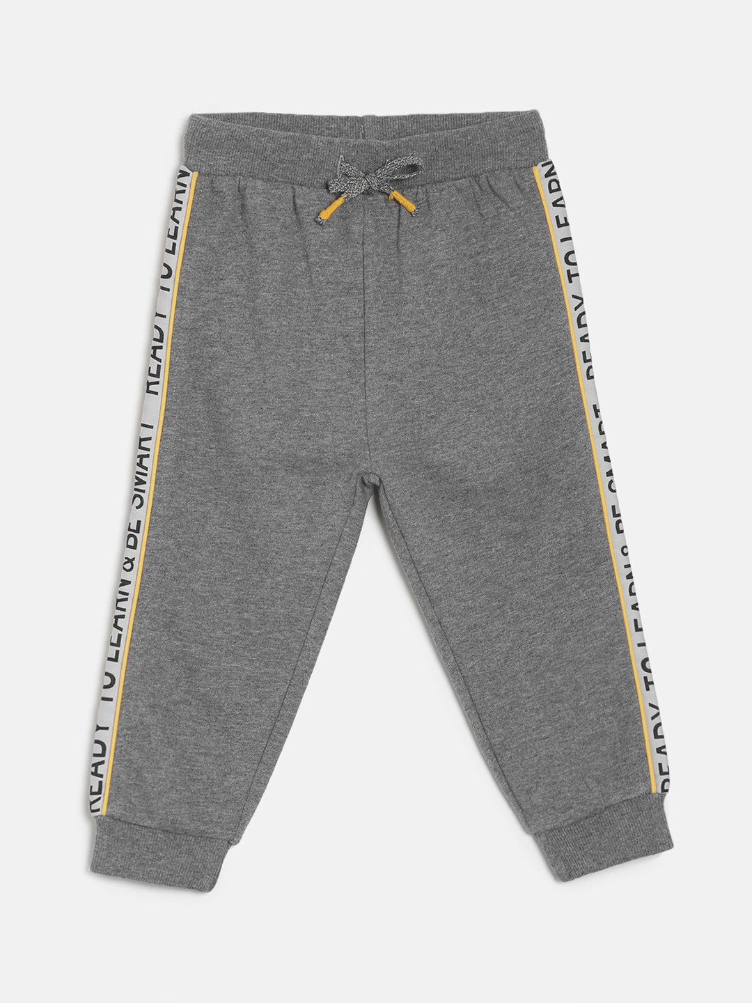 

MINI KLUB Boys Grey Solid Straight Fit Joggers