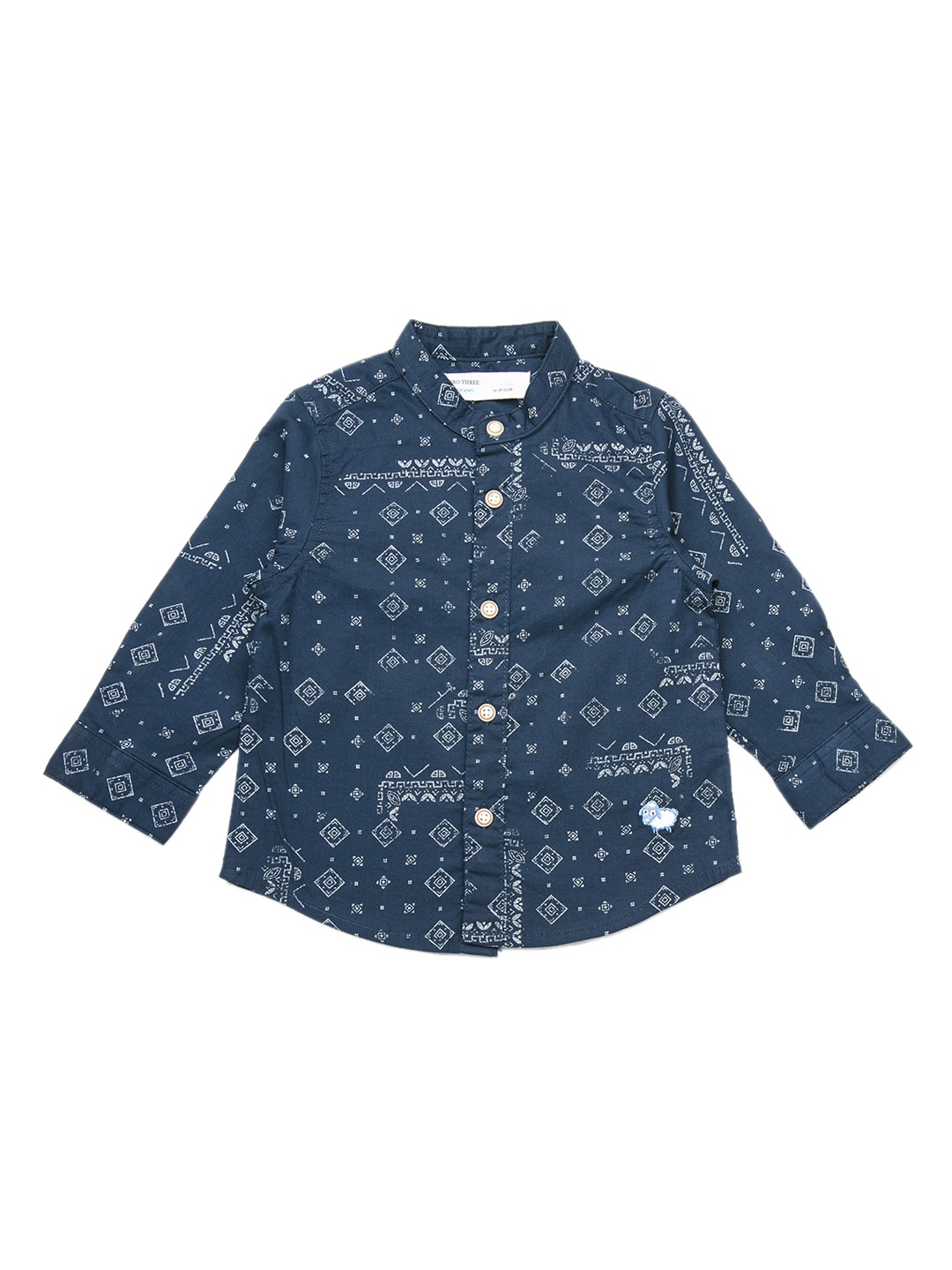

ZERO THREE Boys Teal Blue Comfort Regular Fit Printed Casual Shirt