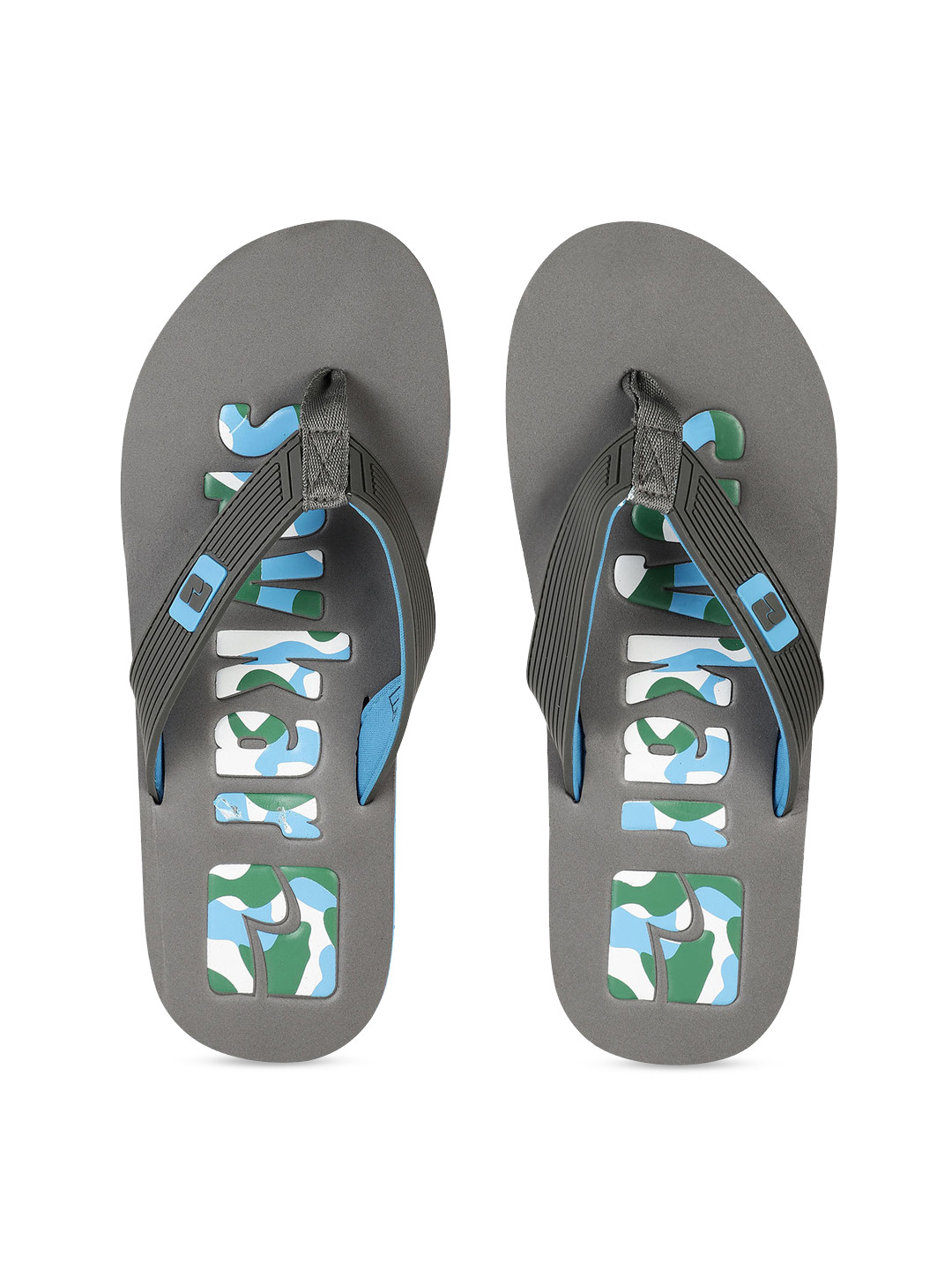 

SPYKAR Men Grey Printed Thong Flip-Flops