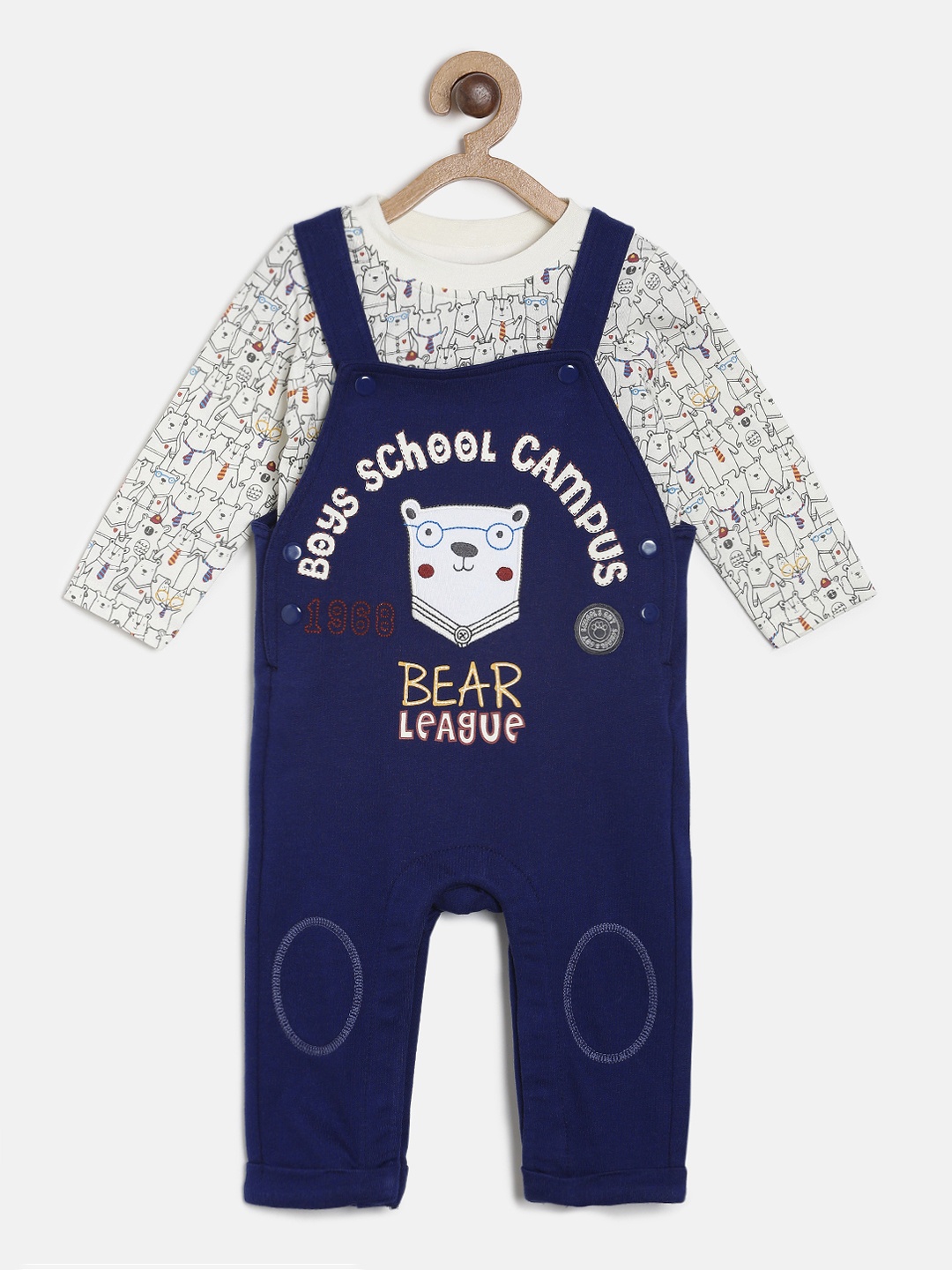MINI KLUB Boys Navy Blue Printed T-shirt with Trousers