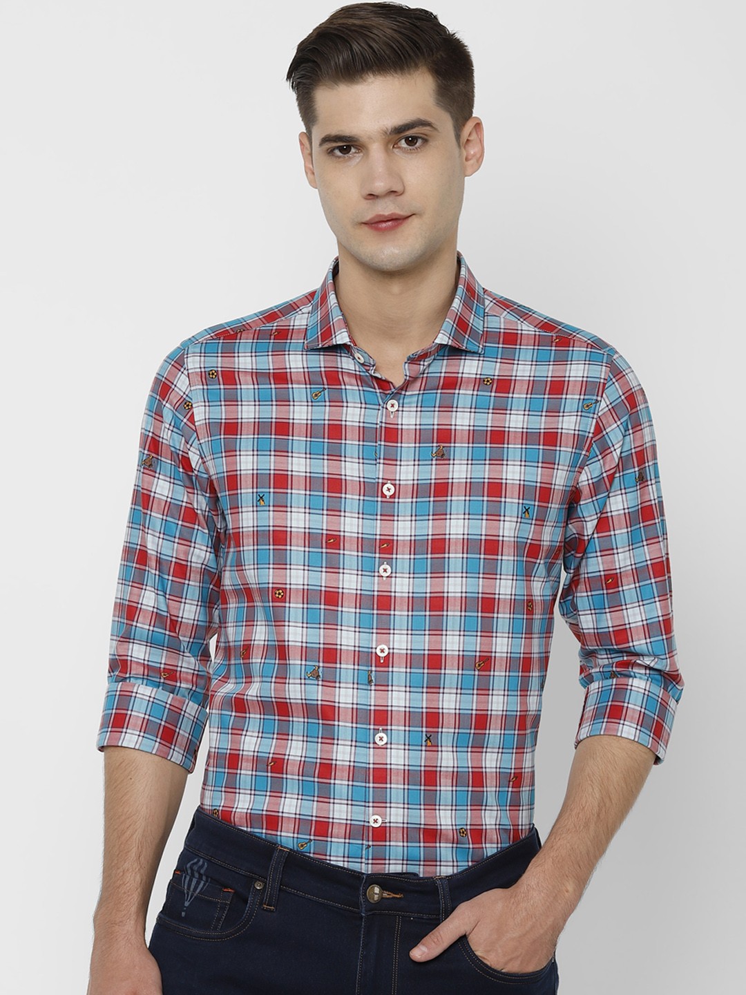 

SIMON CARTER LONDON Men Multicoloured Slim Fit Checked Casual Shirt, Multi
