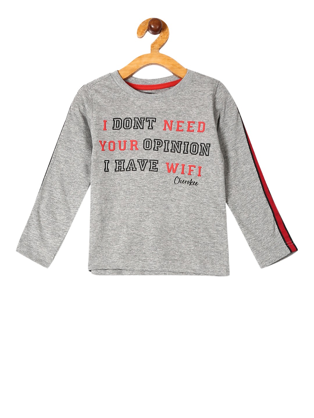 

Cherokee Boys Grey Printed Round Neck T-shirt