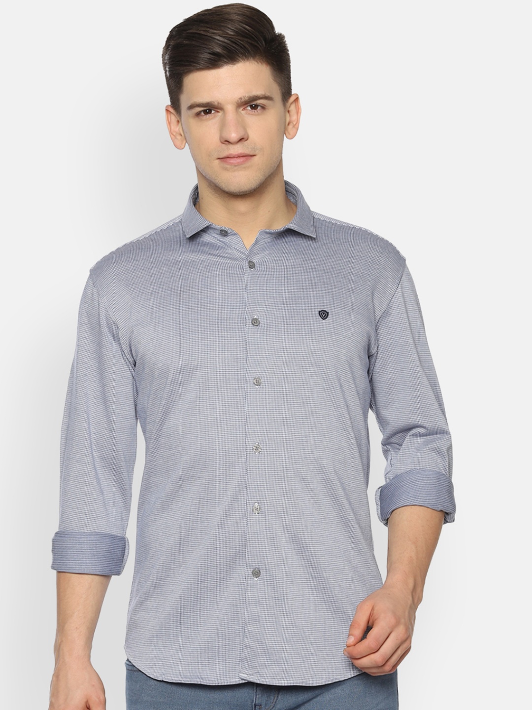 

Van Heusen Sport Men Blue Slim Fit Self Design Casual Shirt