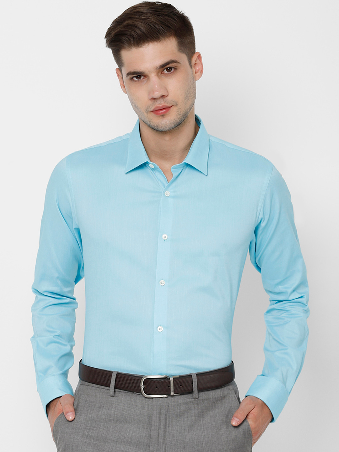 

SIMON CARTER LONDON Men Blue Slim Fit Solid Formal Shirt