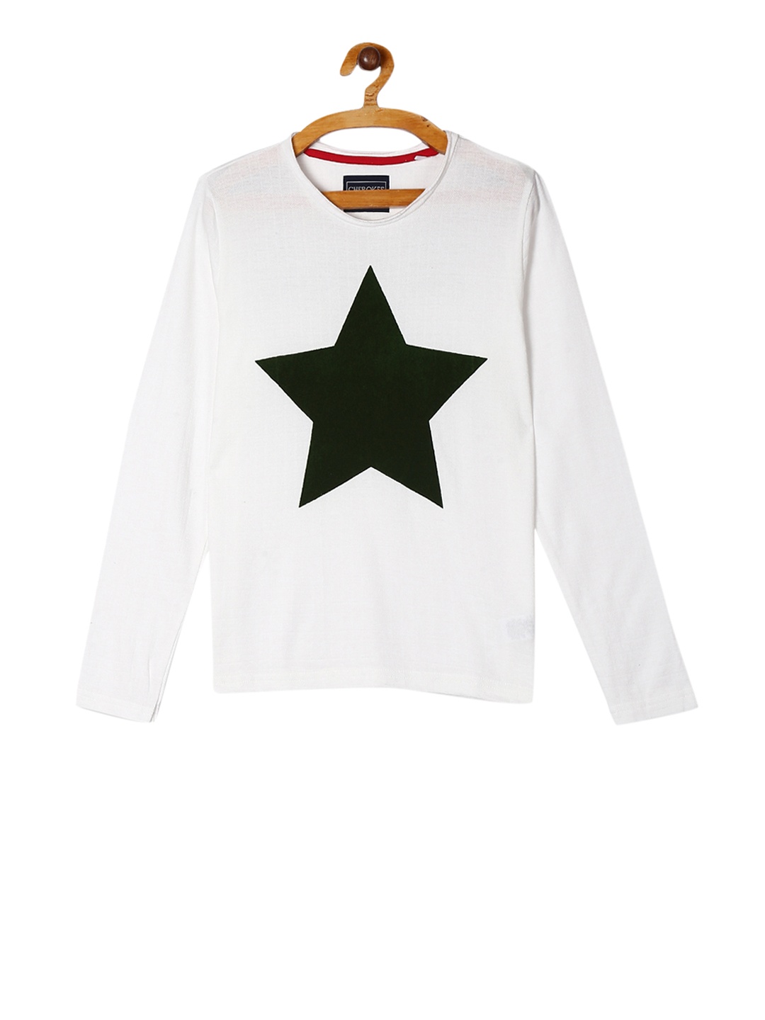 

Cherokee Boys White and Black Printed Round Neck Pure Cotton T-shirt