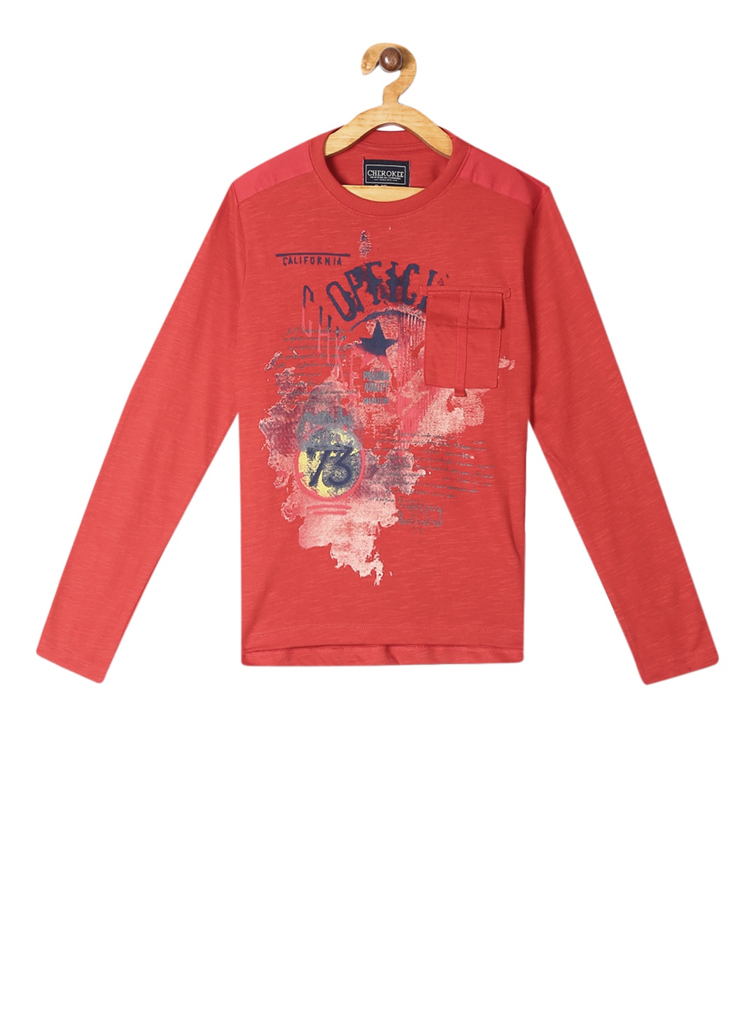 

Cherokee Boys Red Printed Round Neck T-shirt