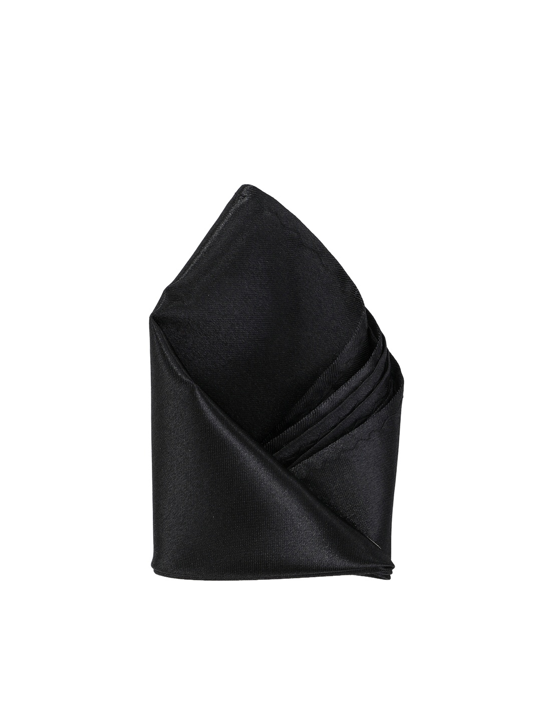 

Calvadoss Men Black Solid Pocket Square