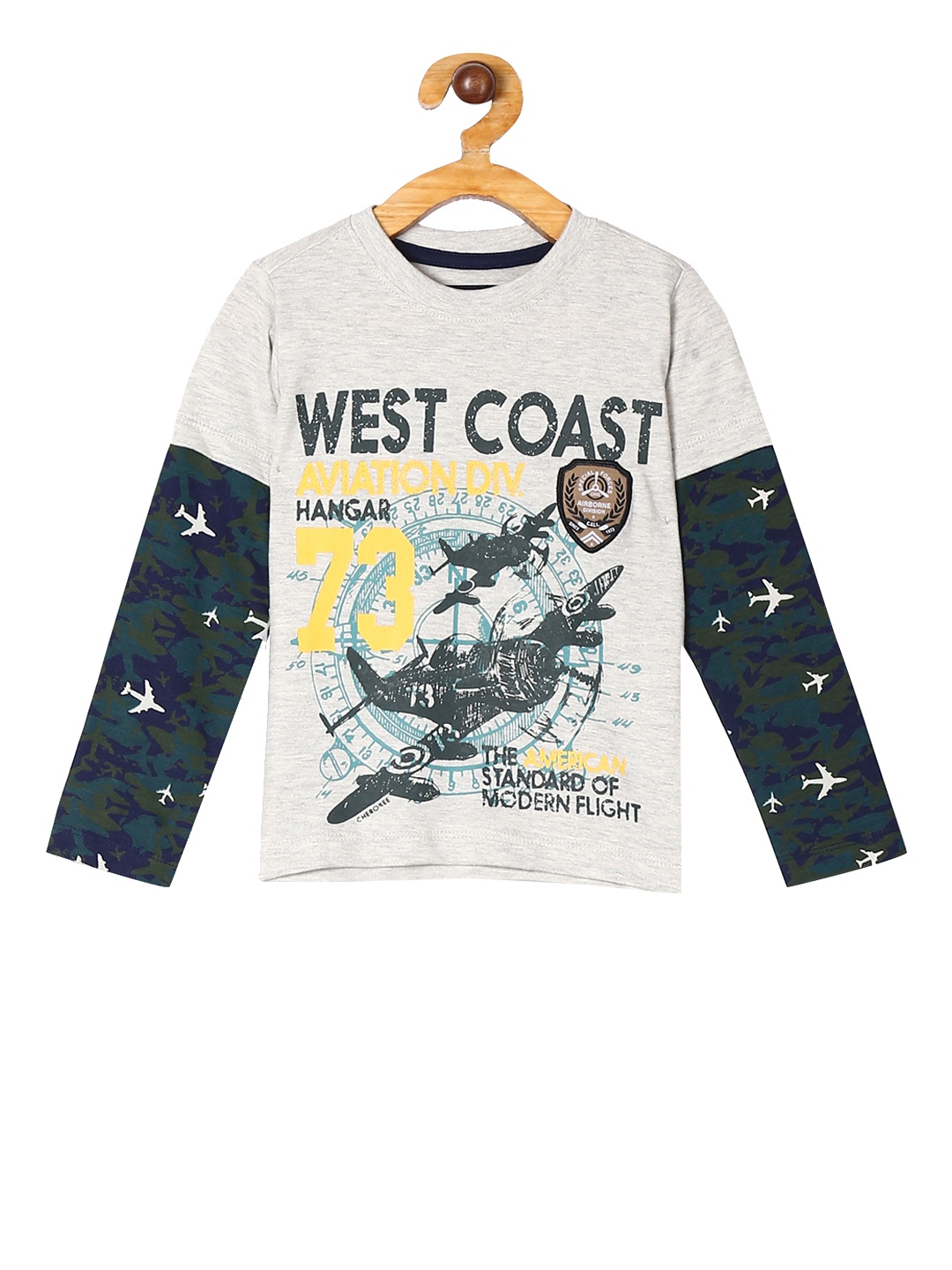 

Cherokee Boys Grey Printed Round Neck T-shirt