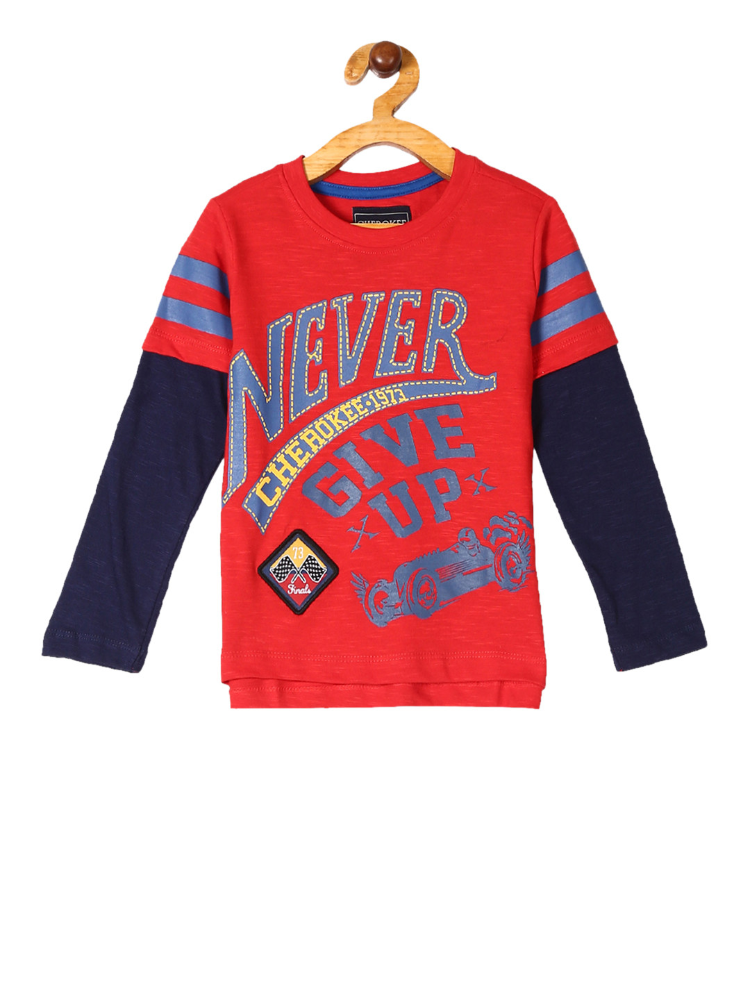 

Cherokee Boys Red Printed Round Neck Pure Cotton T-shirt