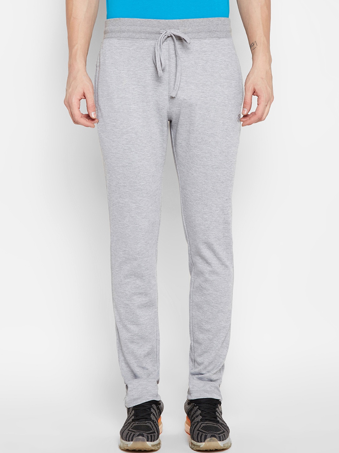 

BODYACTIVE Men Grey Melange Solid Straight Fit Trackpants