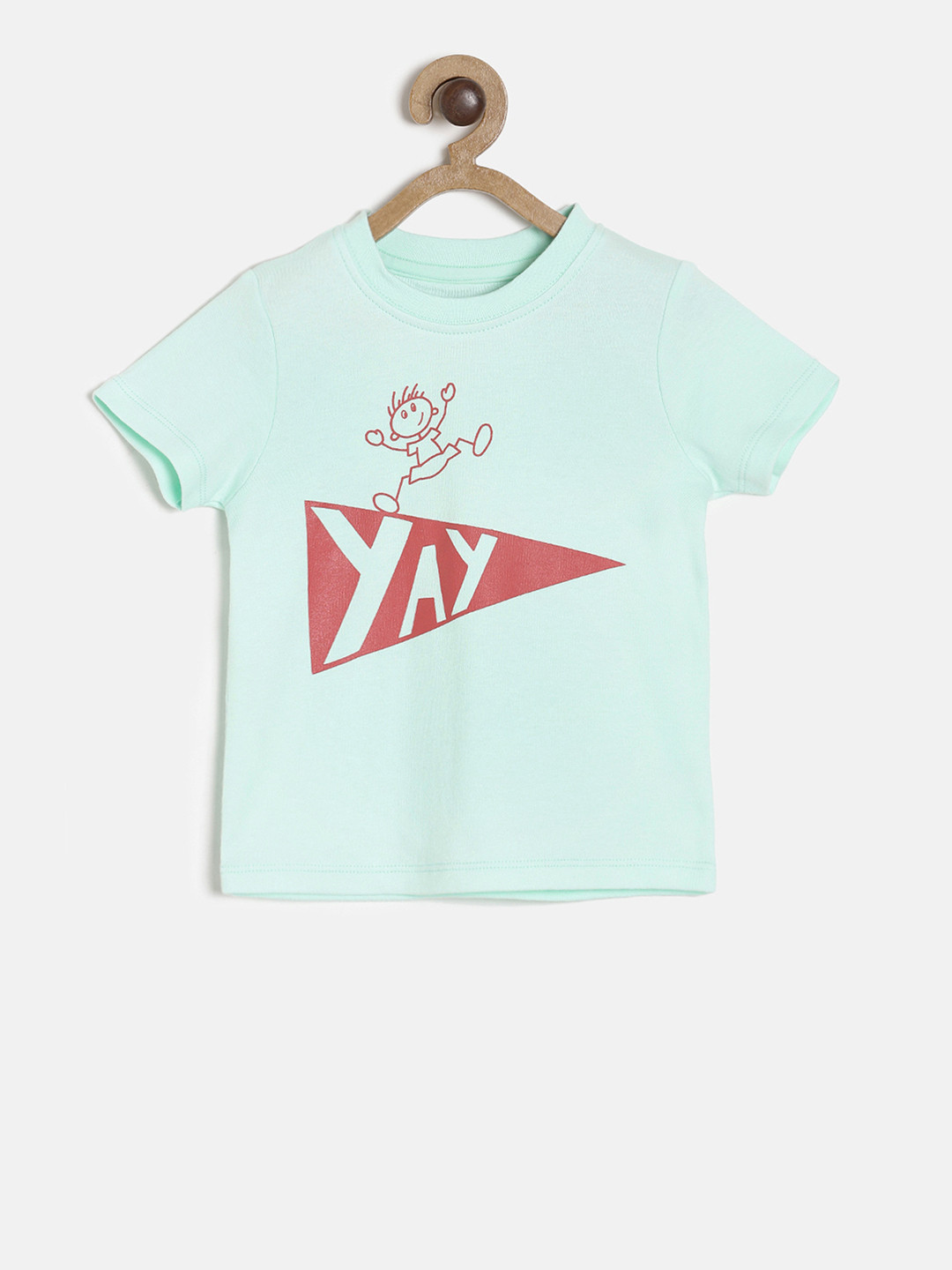 

MINI KLUB Boys Blue Printed Round Neck Pure Cotton T-shirt