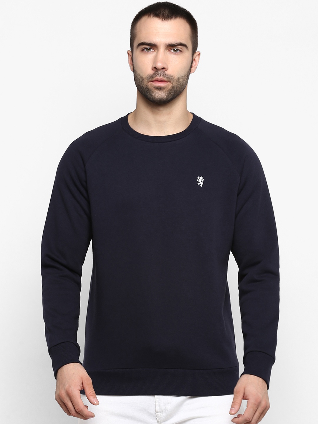 

Red Tape Men Navy Blue Solid Sweatshirt
