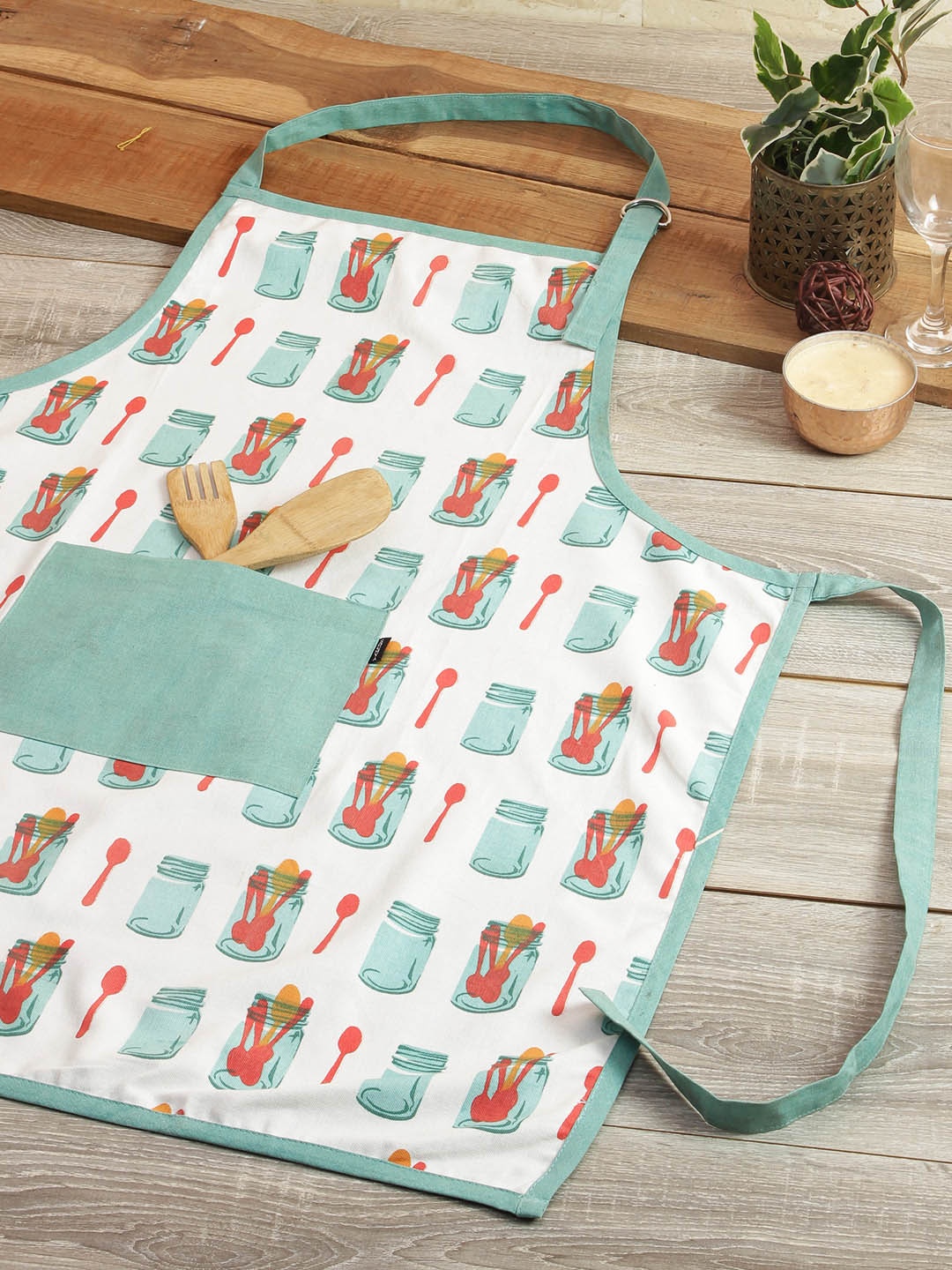 

Soumya Unisex Multicoloured Printed 200TC Cotton Apron, Multi