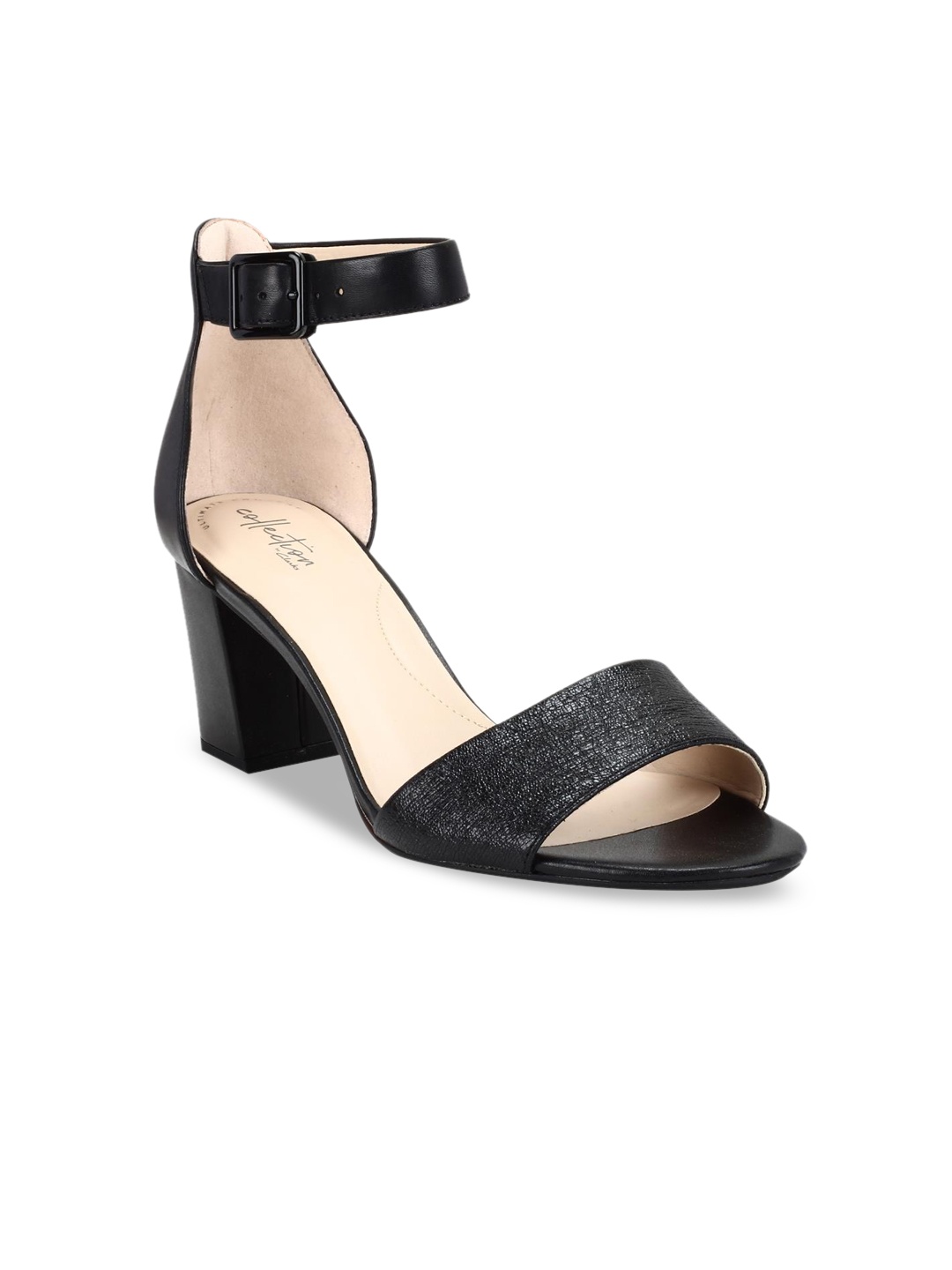 

Clarks Women Black Solid Leather Sandals