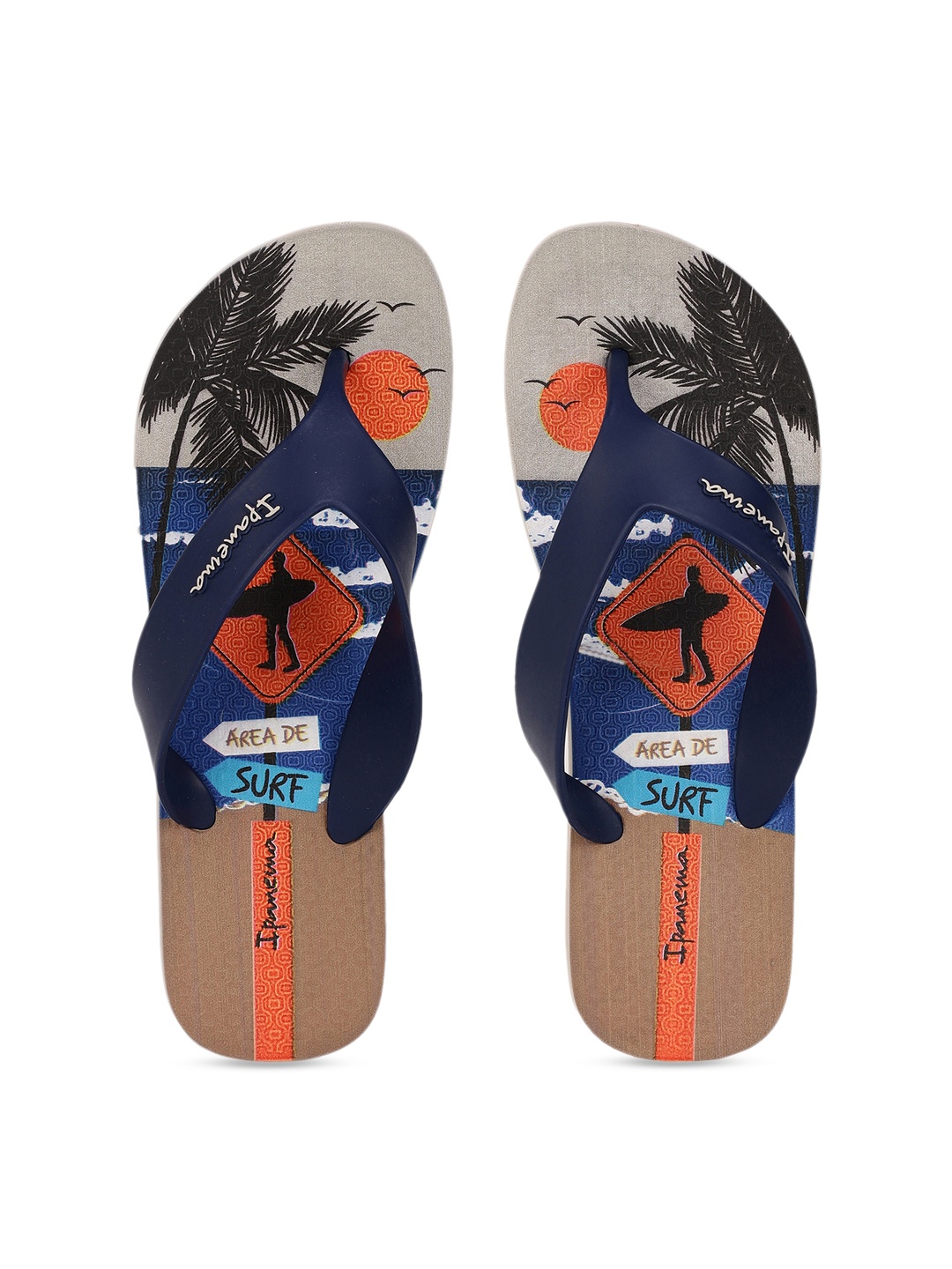 

iPanema Men Blue & Beige Printed Thong Flip-Flops