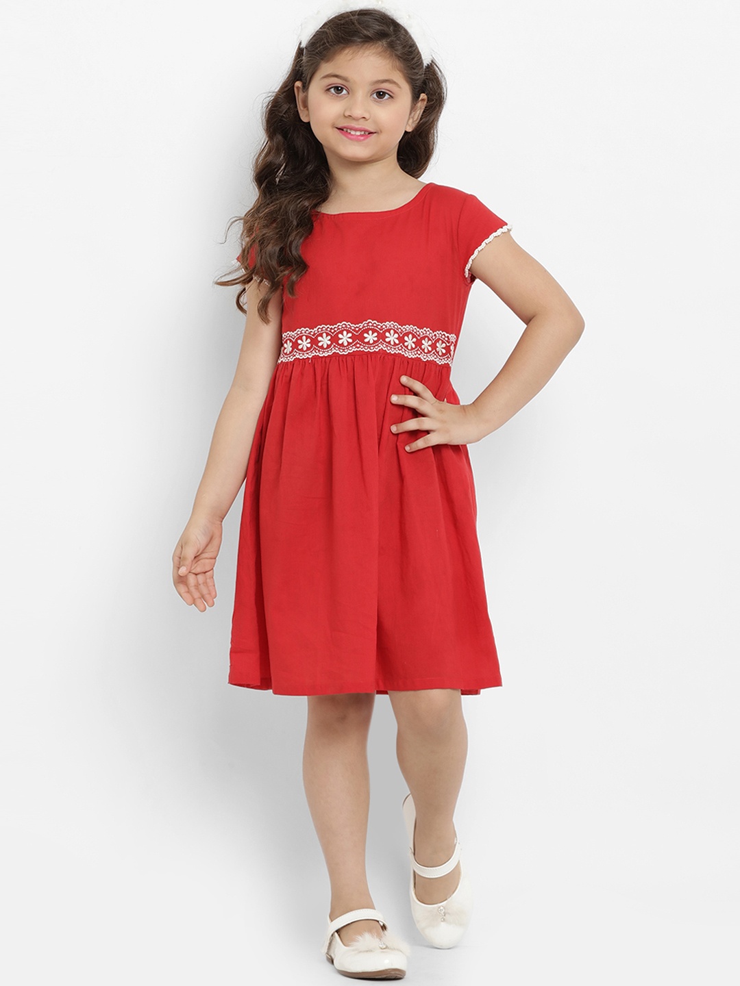 

Bitiya by Bhama Girls Red A-Line Dress