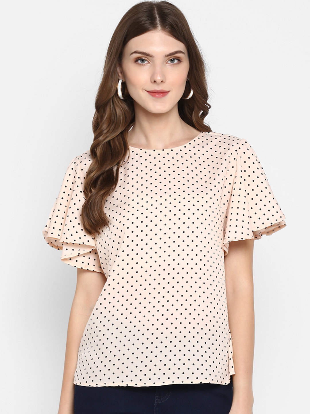 

Indietoga Women Pink Black Printed Top