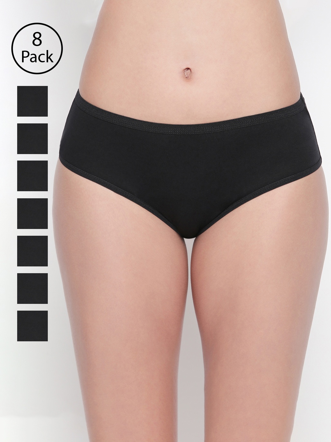 

Bodycare Women Pack of 9 Black Solid Hipster Briefs E26B