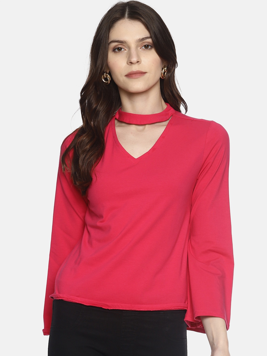 

AARA Women Pink Solid Top