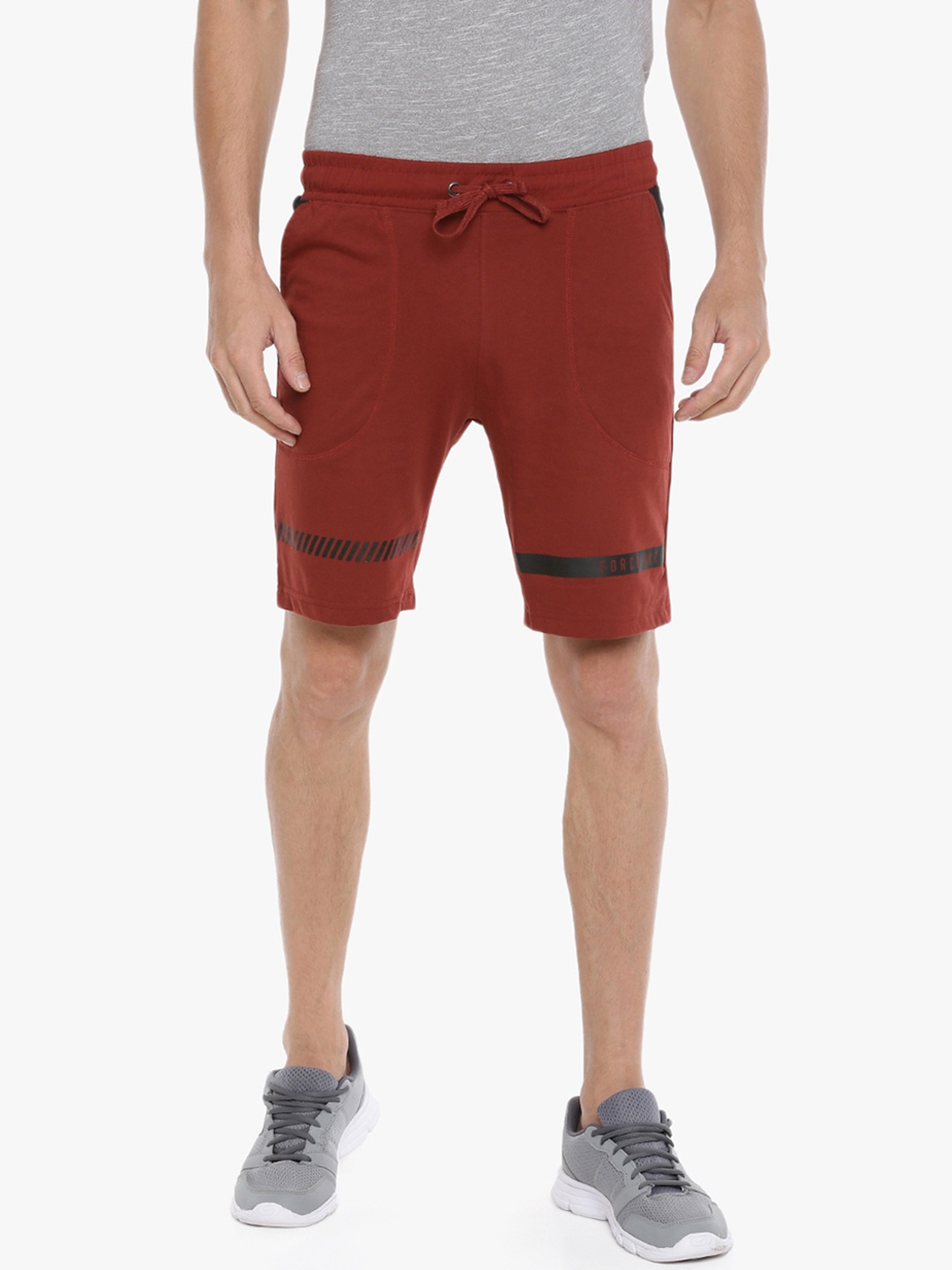 

Force NXT Men Solid Pack of 1 Super Combed Cotton Bermuda, Rust