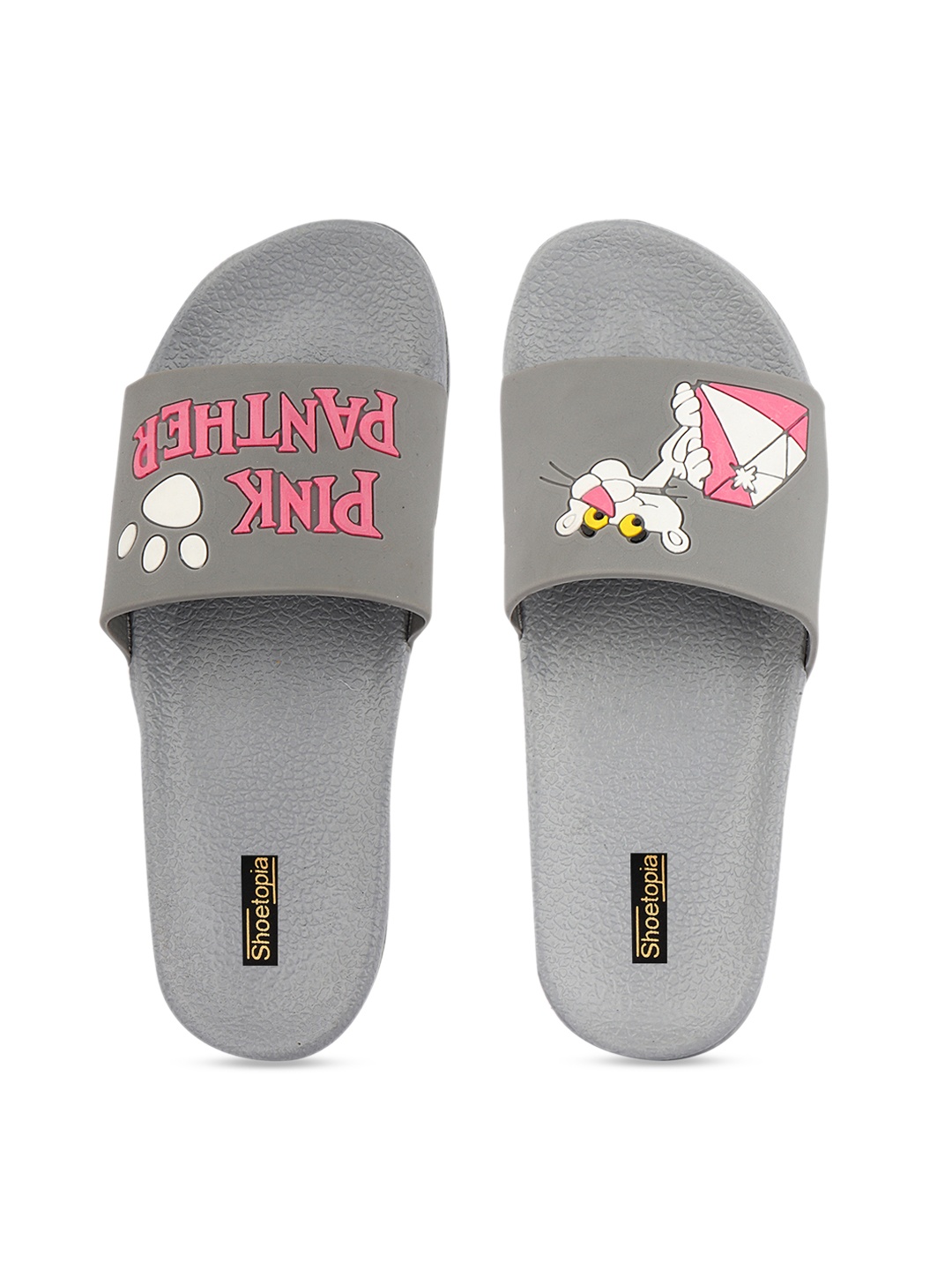 

Shoetopia Women Grey Printed Thong Flip-Flops