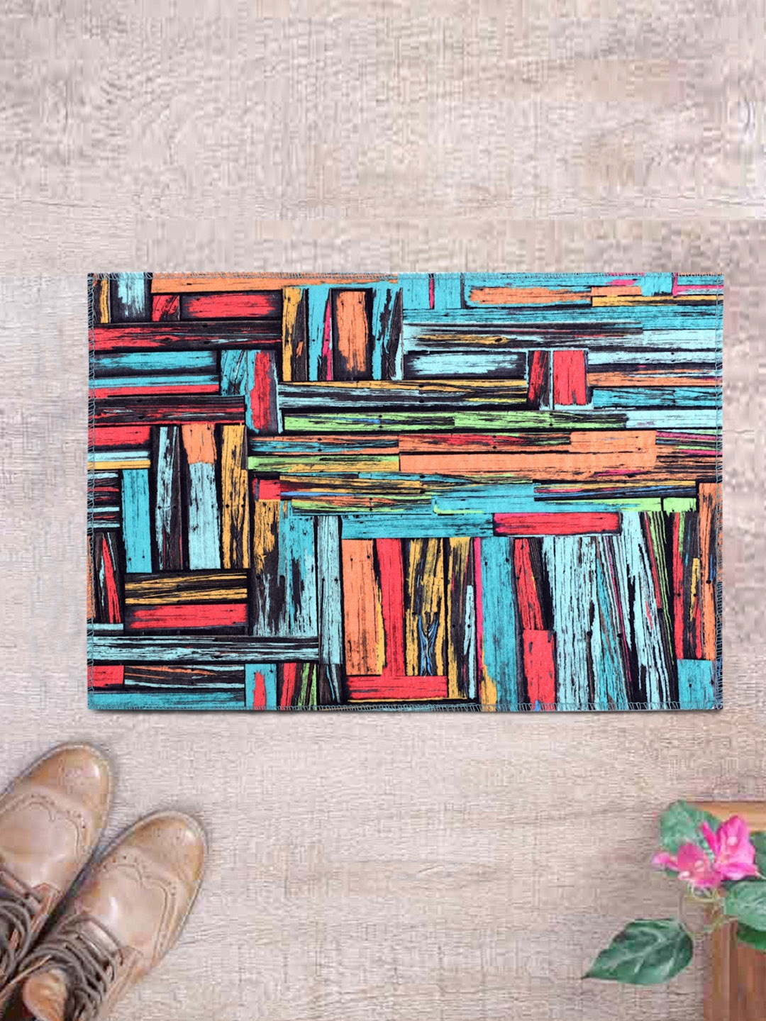 

ROMEE Multicoloured Printed Anti-Skid Doormat, Multi