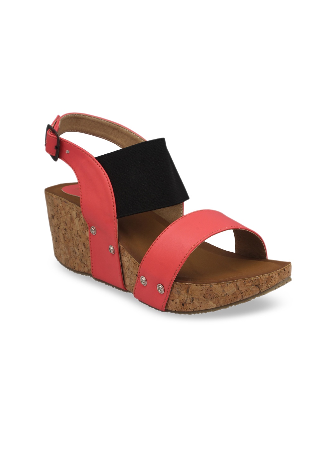 

pelle albero Women Multicoloured & Red Colourblocked Sandals, Multi