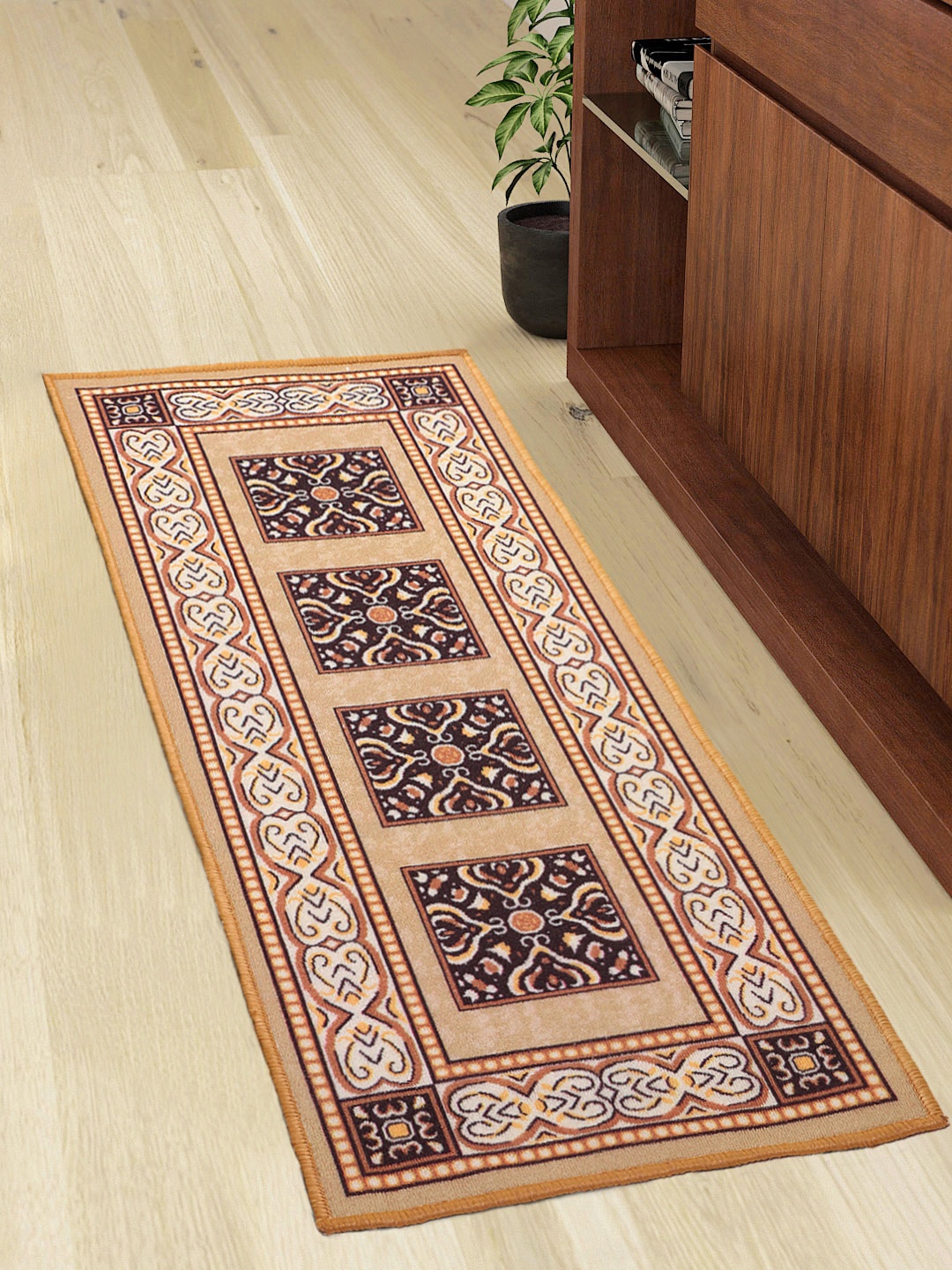 

Status Multicoloured Printed Anti-Skid Taba Runner, Multi
