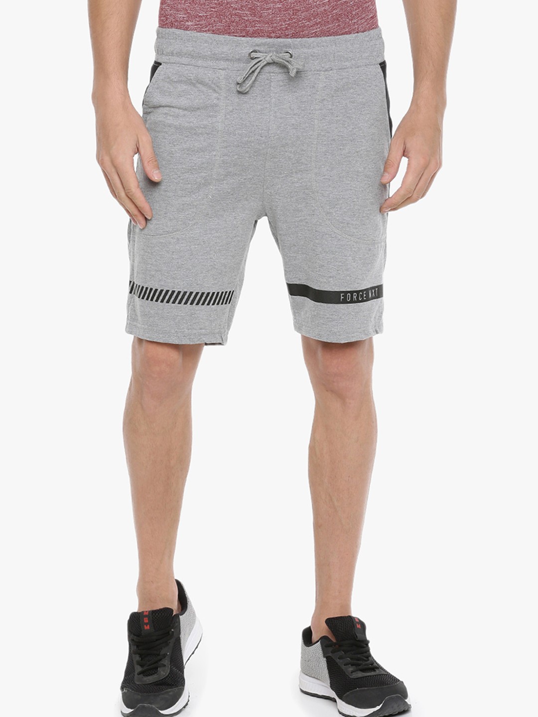 

Force NXT Men Solid Pack of 1 Super Combed Cotton Bermuda, Grey melange