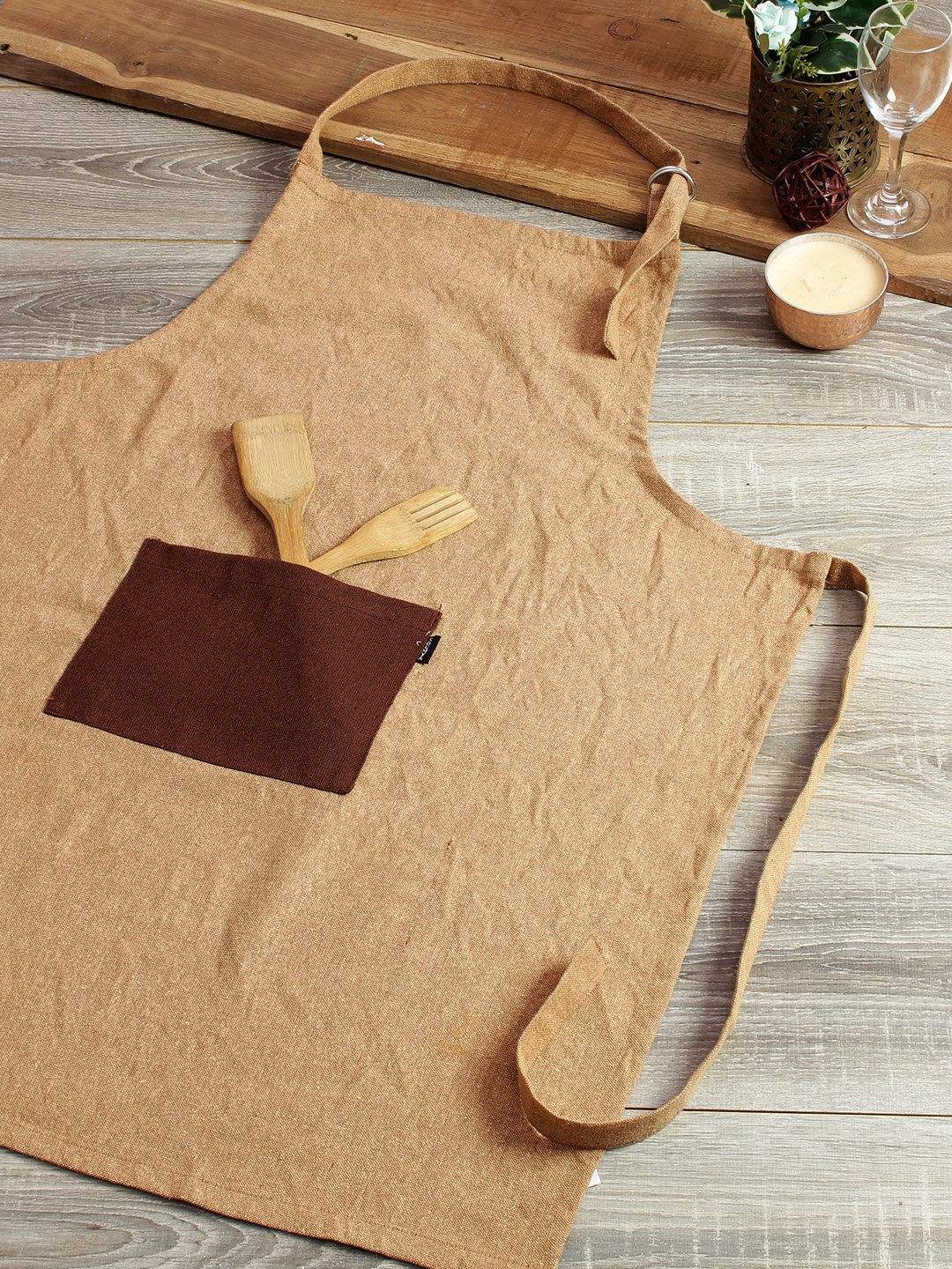 

Soumya Unisex Beige Solid 200TC Cotton Apron